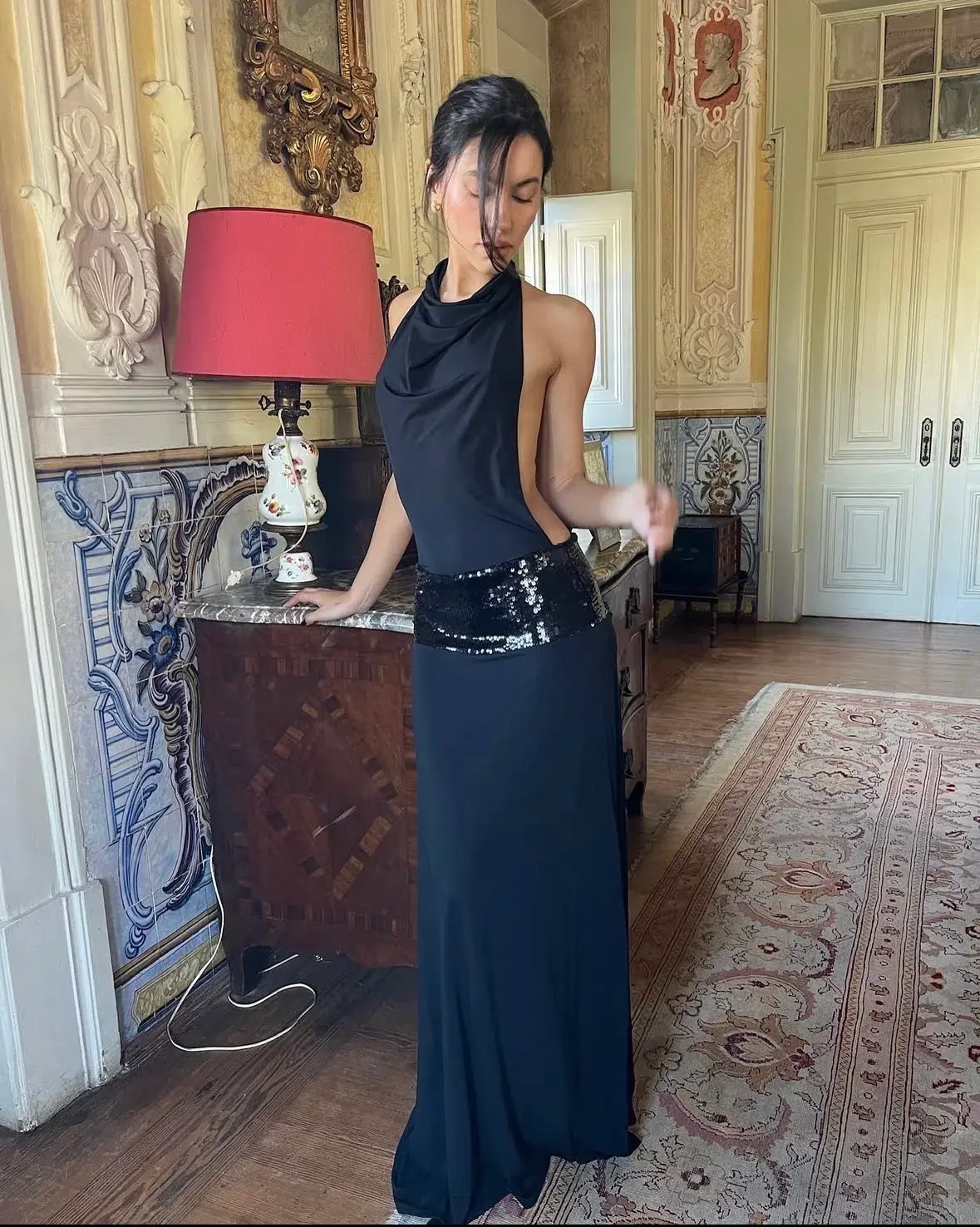 Ance Gria Adele Gown Black Size 6 - Image 1