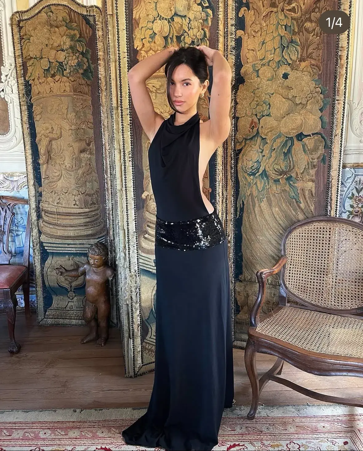 Ance Gria Adele Gown Black Size 6 - Image 2