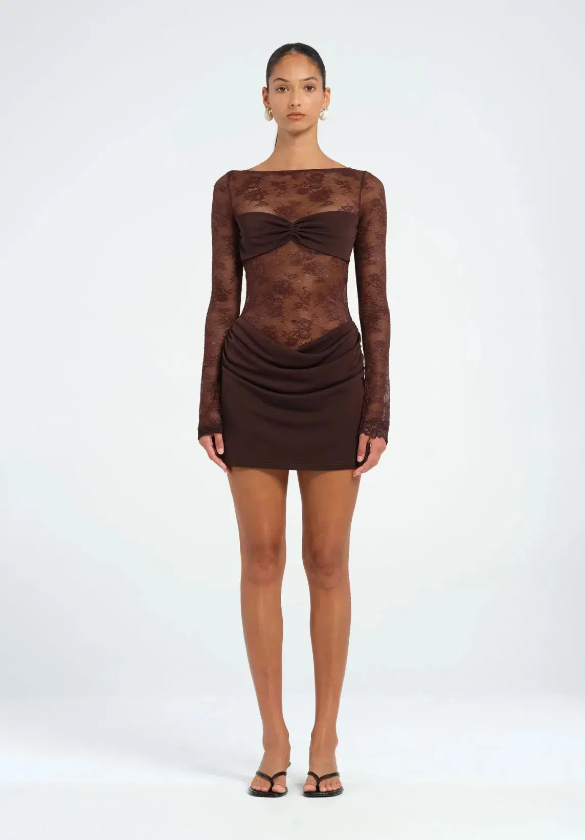 Benni Oskar Mini Dress Brown Size 6 - Image 1