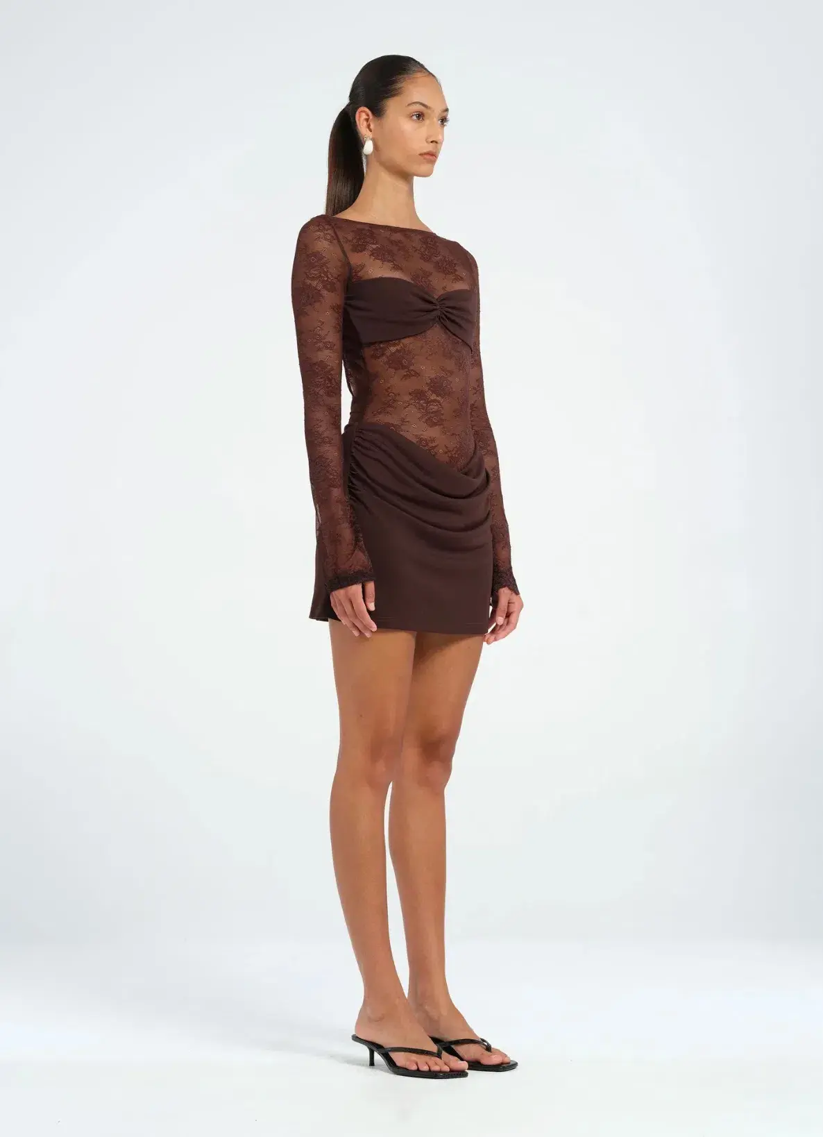 Benni Oskar mini Dress in Chocolate Size 8 - Image 2