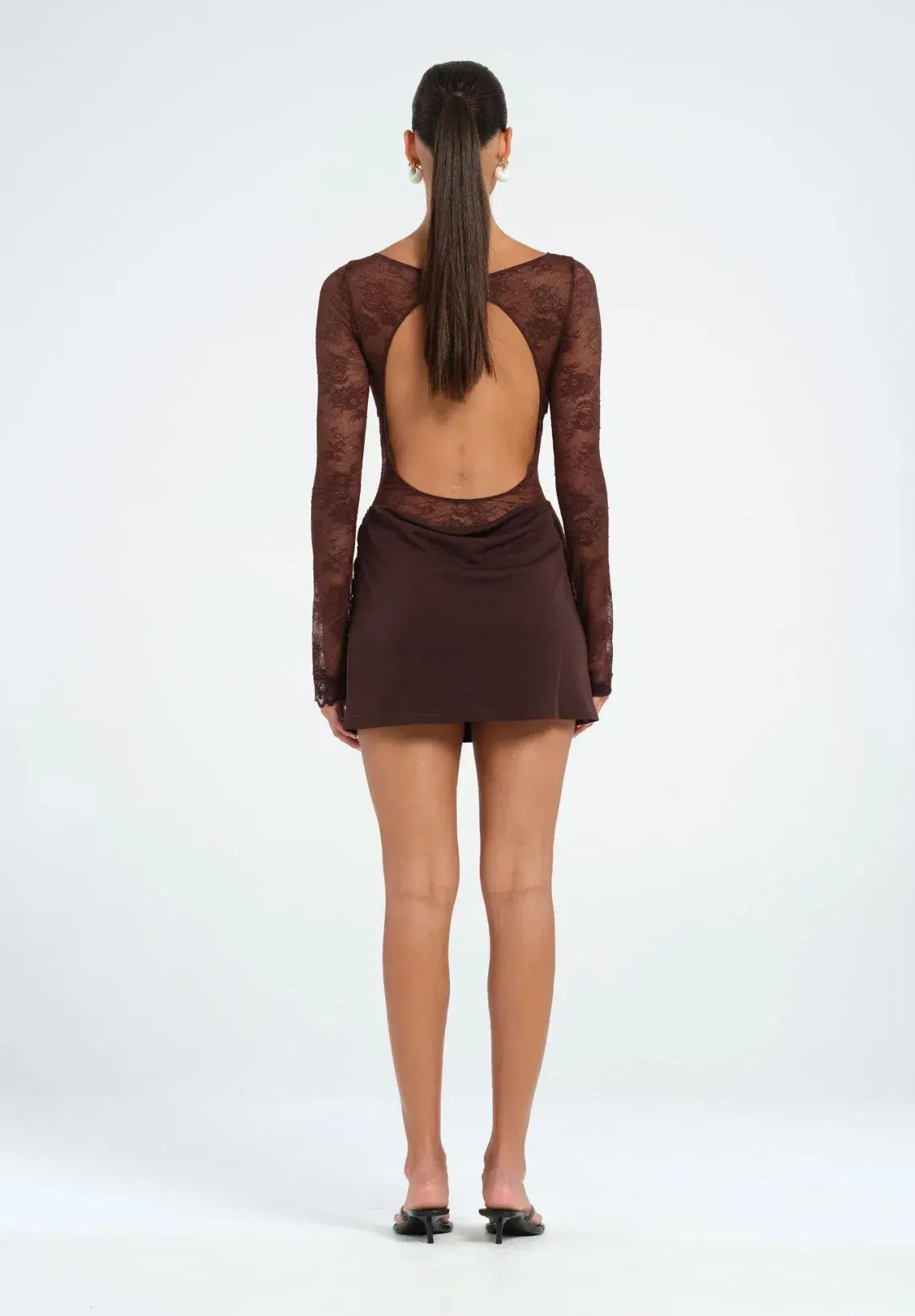 Benni Oskar Mini Dress in Chocolate Size 10 - Image 3