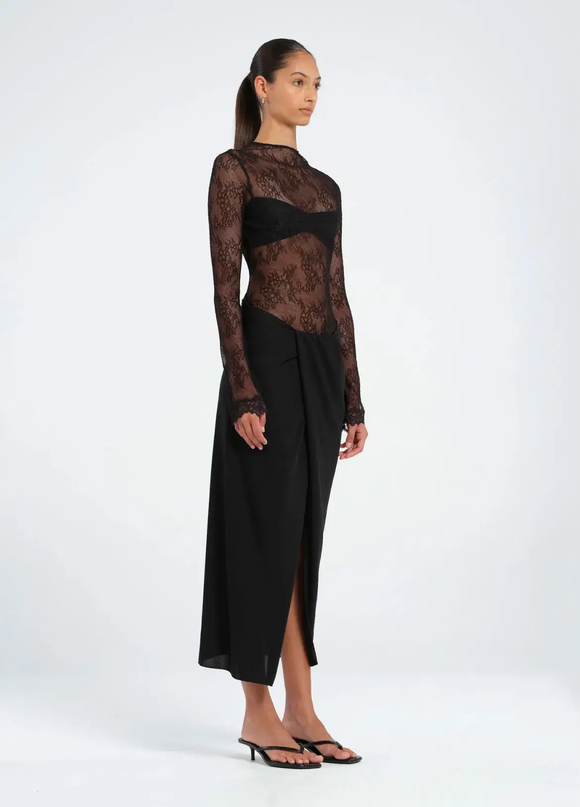 Benni Colton Midi Dress in Black Size 8 - Image 2