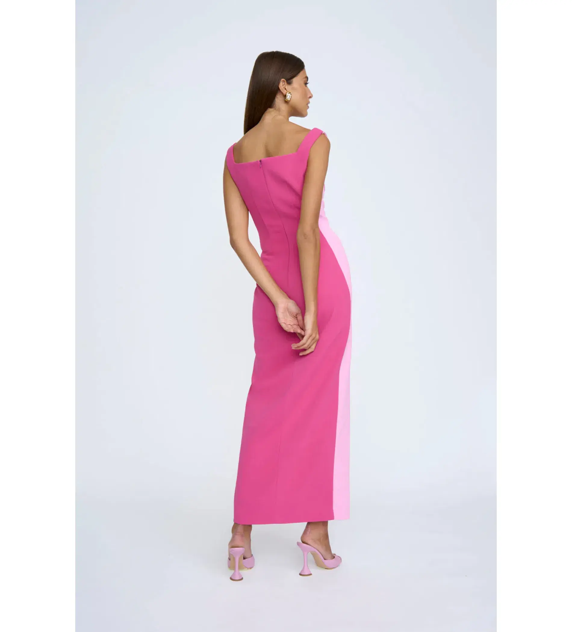 By Johnny Caterina Two Tone Curve Midi Pink Multi Size 6 - Image 3