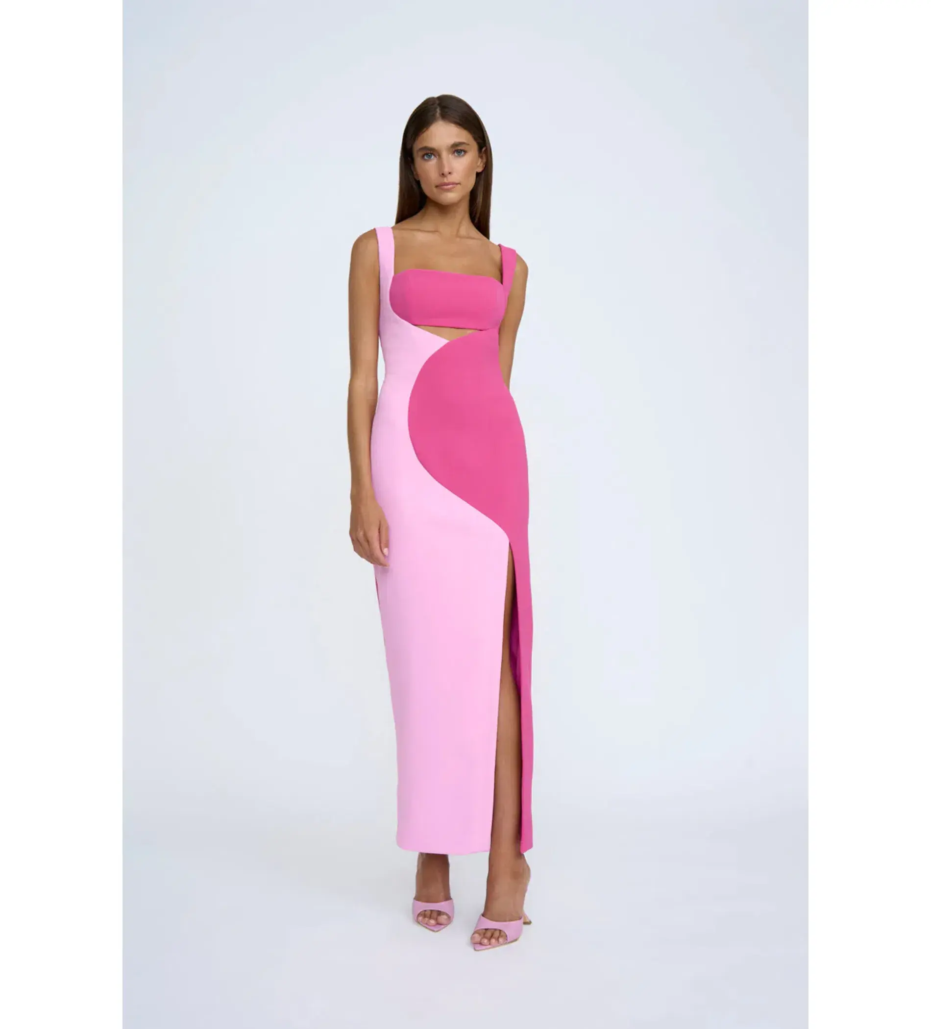 By Johnny Caterina Two Tone Curve Midi Pink Multi Size 6 - Image 1