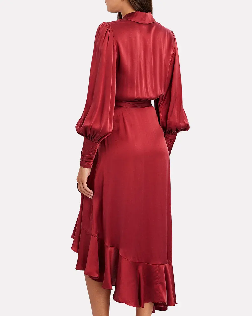 ZIMMERMANN Red Silk Wrap Midi Dress Size 8-10 - Image 2