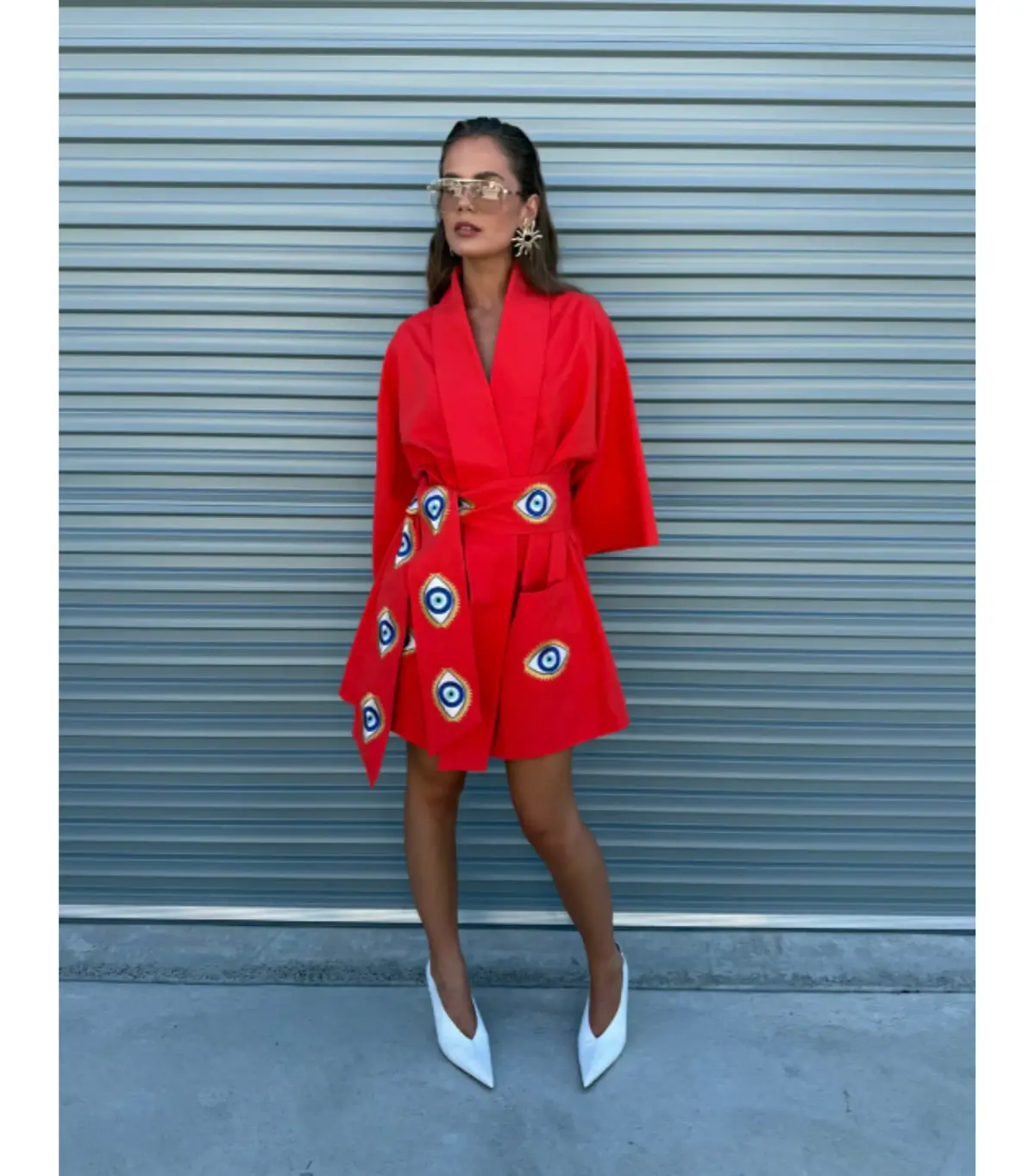 La Bohème Girls Nirvana Robe Dress Tangerine Evil Eye Size S / AU 8 - Image 1