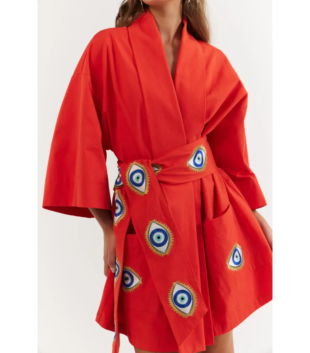La Bohème Girls Nirvana Robe Dress Tangerine Evil Eye Size S / AU 8 - Image 2