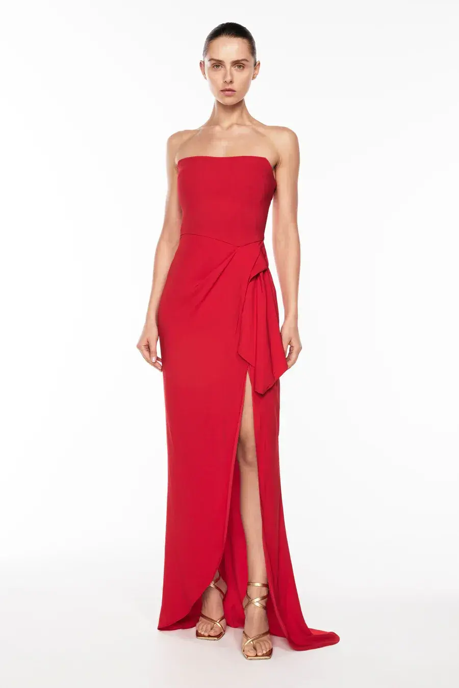 Manning Cartel Asymmetrical Games Strapless Gown Red Size 10 - Image 6