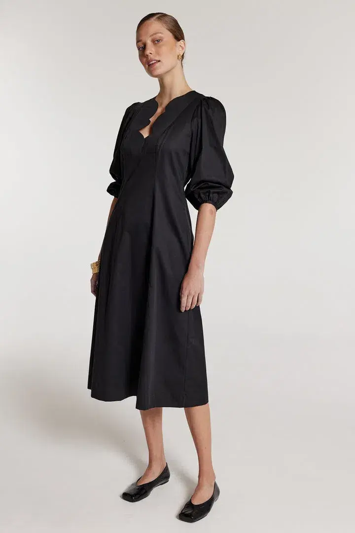 Perri Cutten Eloise Midi Dress Black Size AU 12 - Image 2