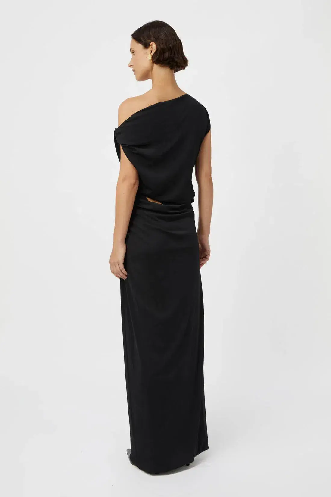 Camilla and Marc Annalise Draped Maxi Dress Black Size 10 - Image 4