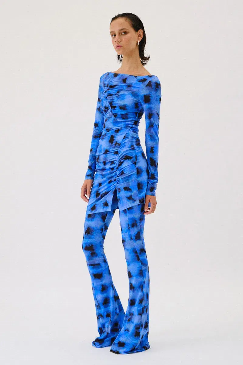 Suboo Shibori Gathered Pants Blue Size 8/S - Image 1