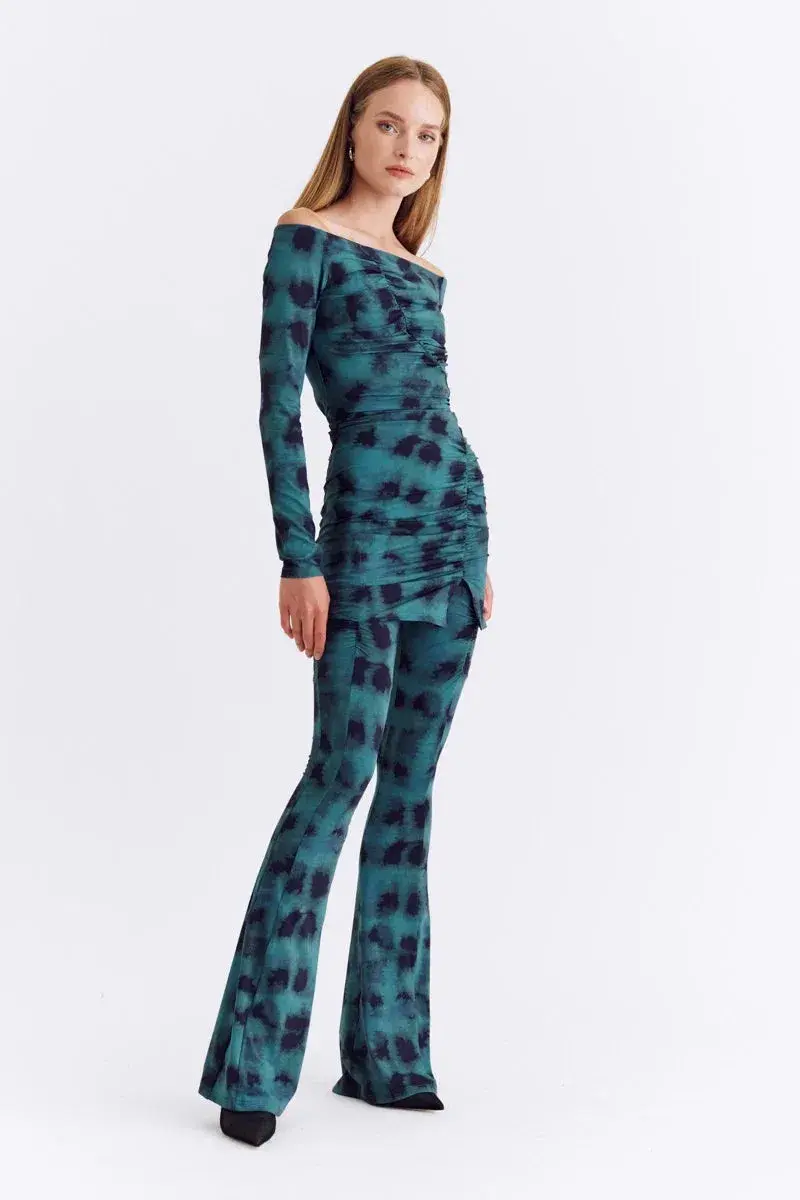 Suboo Shibori Gathered Pants Green Size 8/S - Image 3