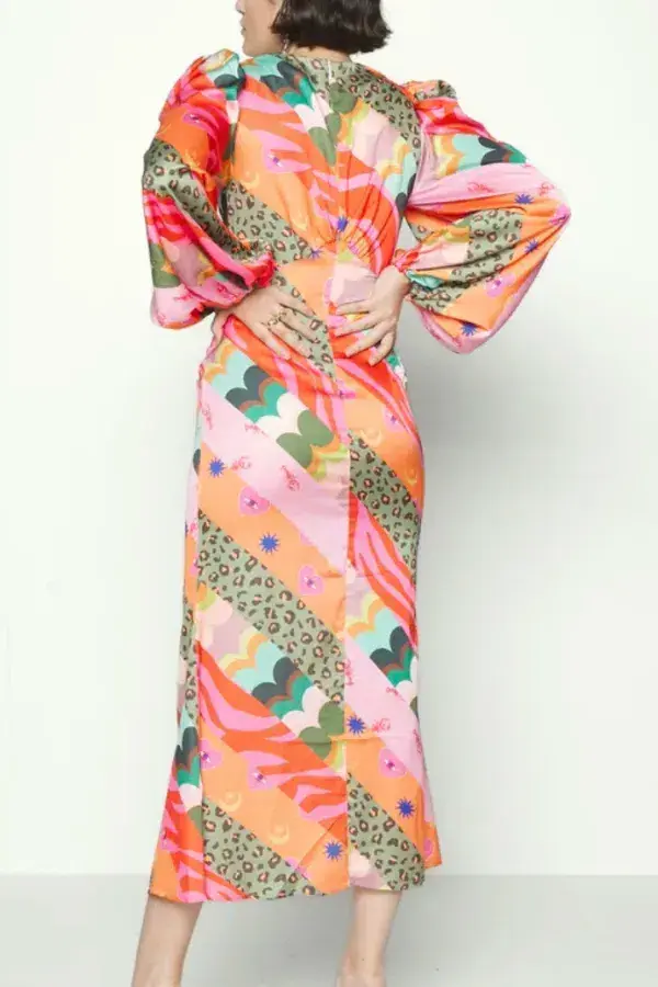 Never Fully Dressed Emmy Midi Dress Multi UK/AU 8 - Image 2