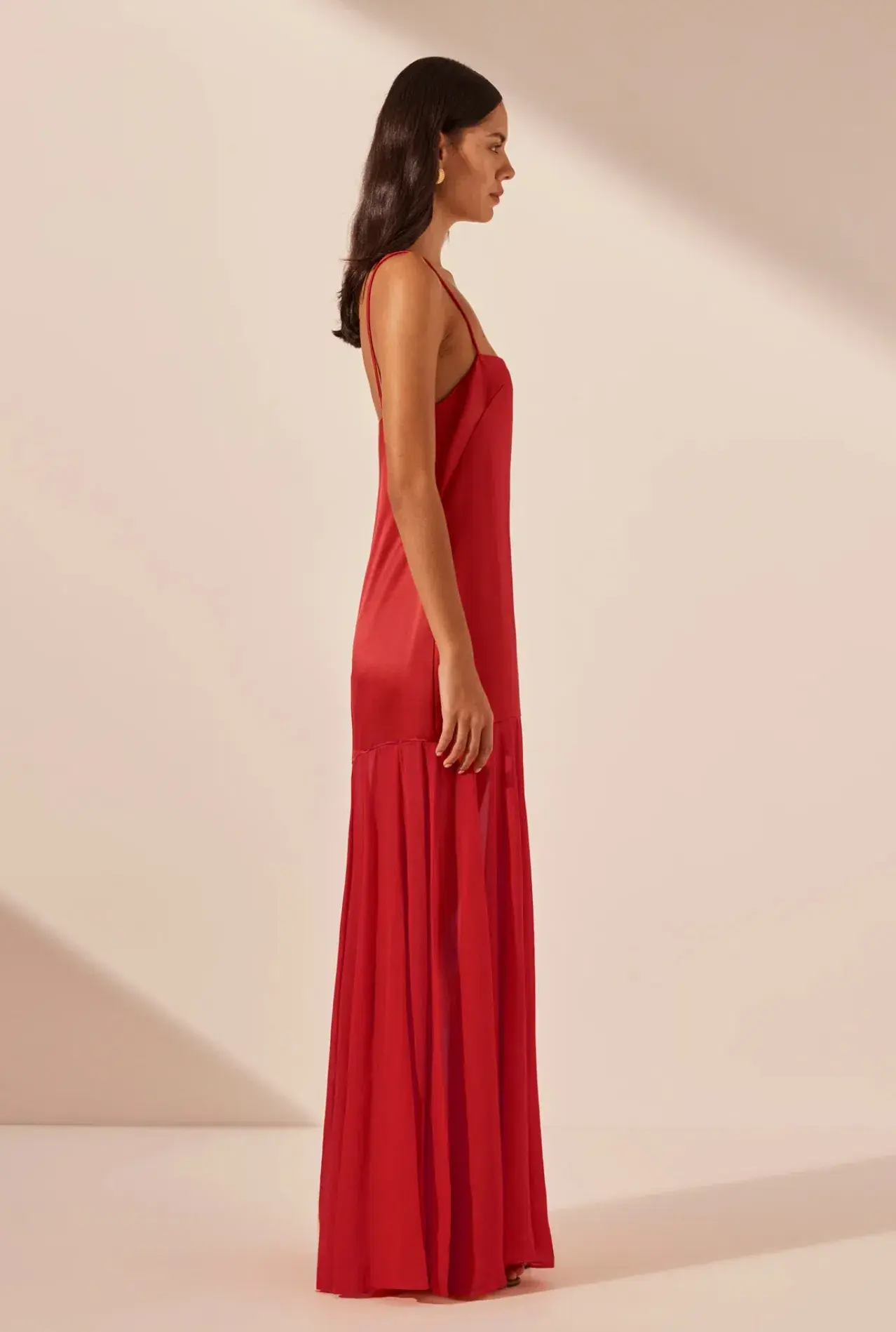 Shona Joy Moraya Dropped Waist Maxi Dress Chilli Size 10 - Image 4
