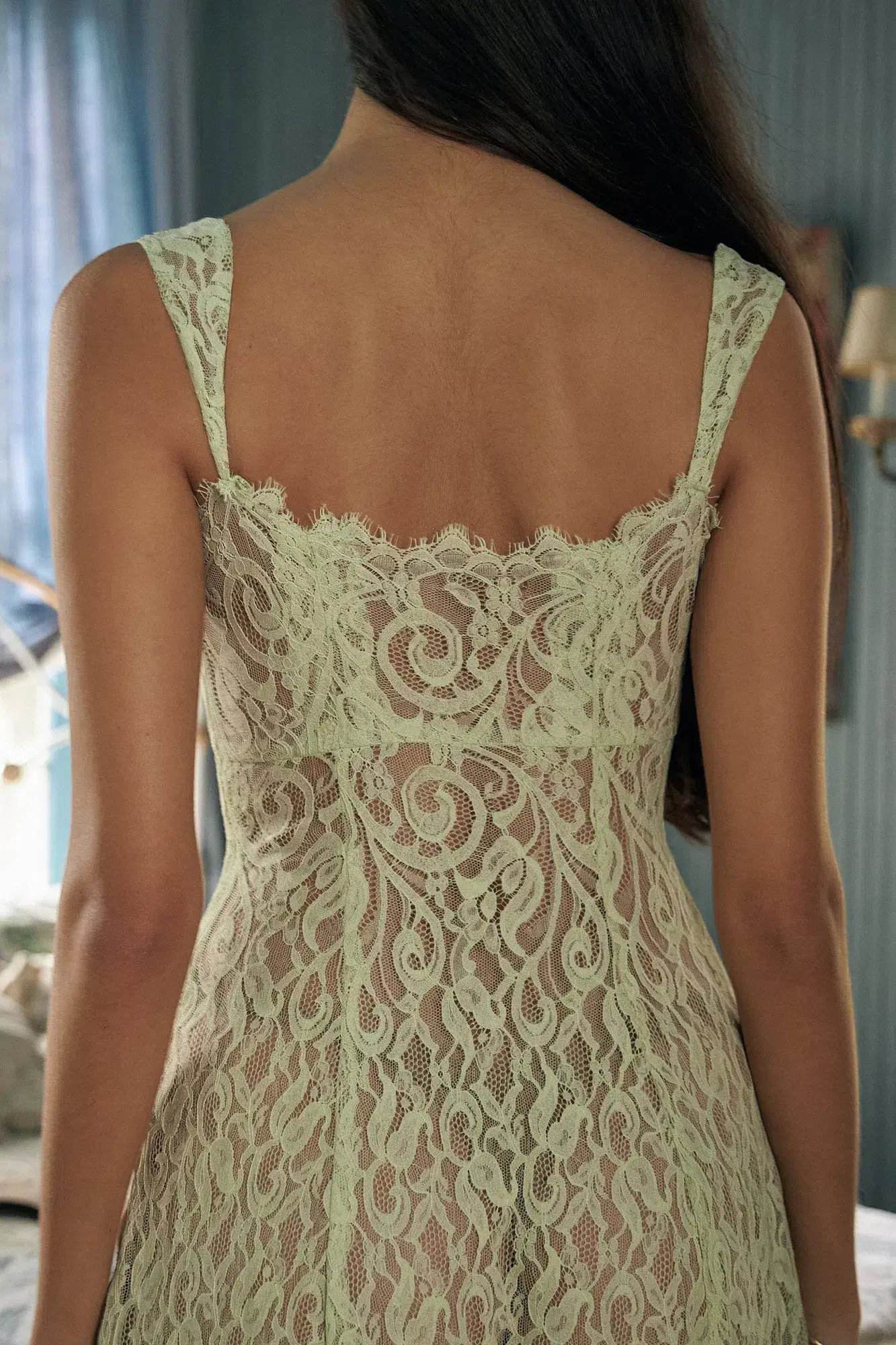 Mirror Palais The Macaron Midi Dress Pistachio Size 6 - Image 4