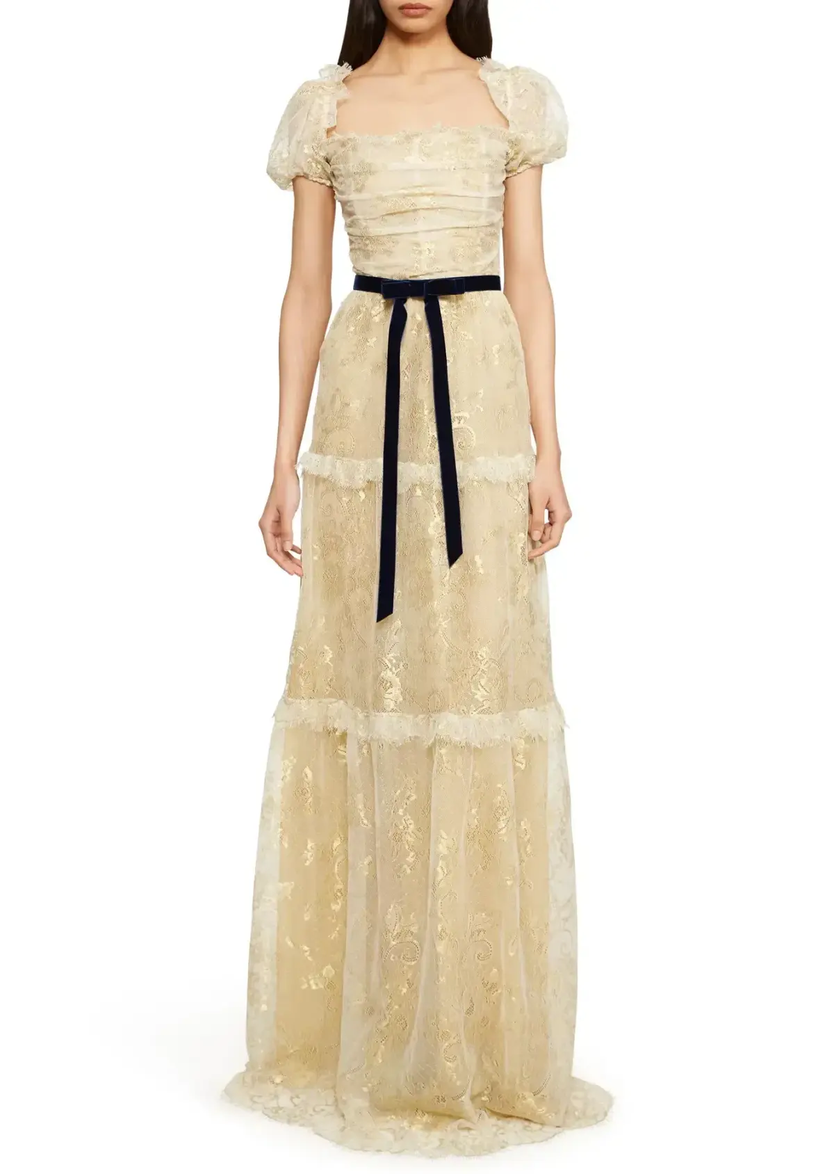 Annie's Ibiza Pip Dress Yellow Metallic Size S/AU 8 - Image 1