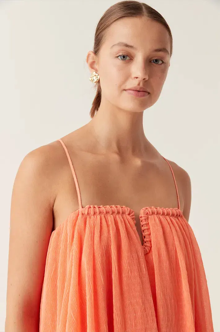 AJE Filigree Sweetheart Midi Dress Sunset Orange Size 8  - Image 2