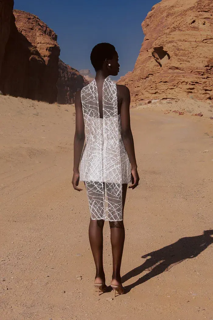 ELIYA THE LABEL Leora Dress and Ayla Beaded Scarf Size M - Image 2