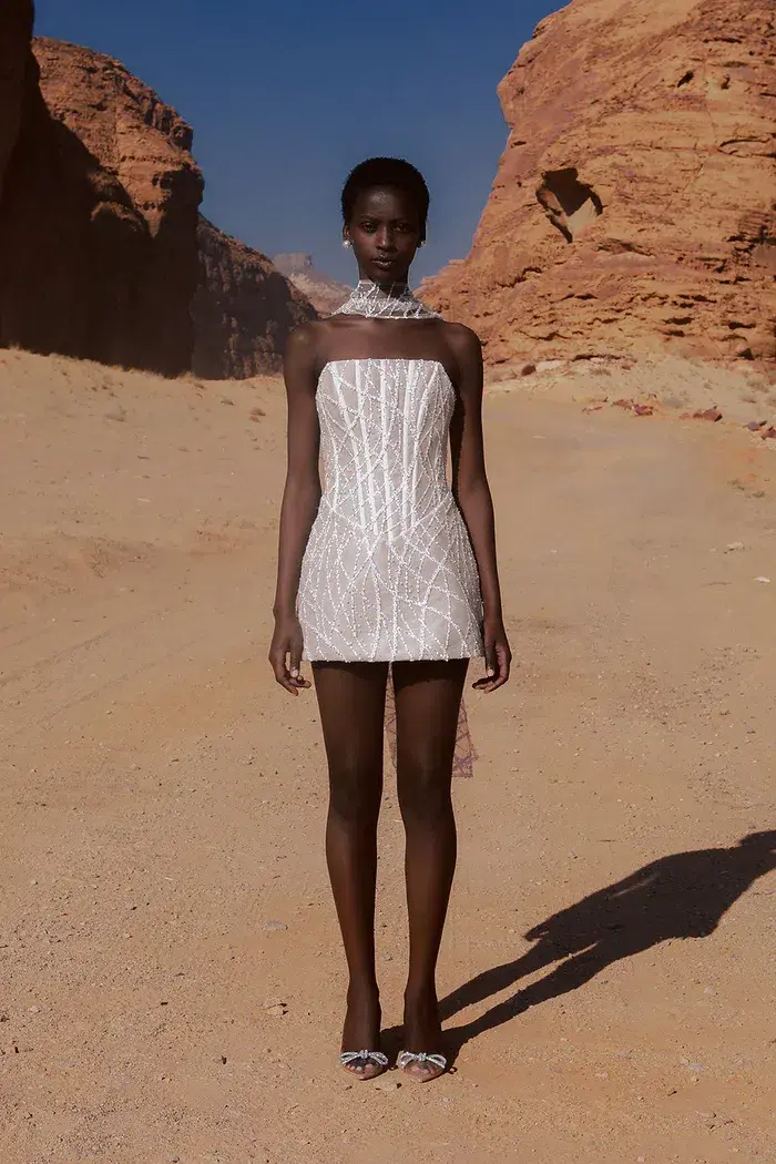 ELIYA THE LABEL Leora Dress and Ayla Beaded Scarf Size M - Image 1