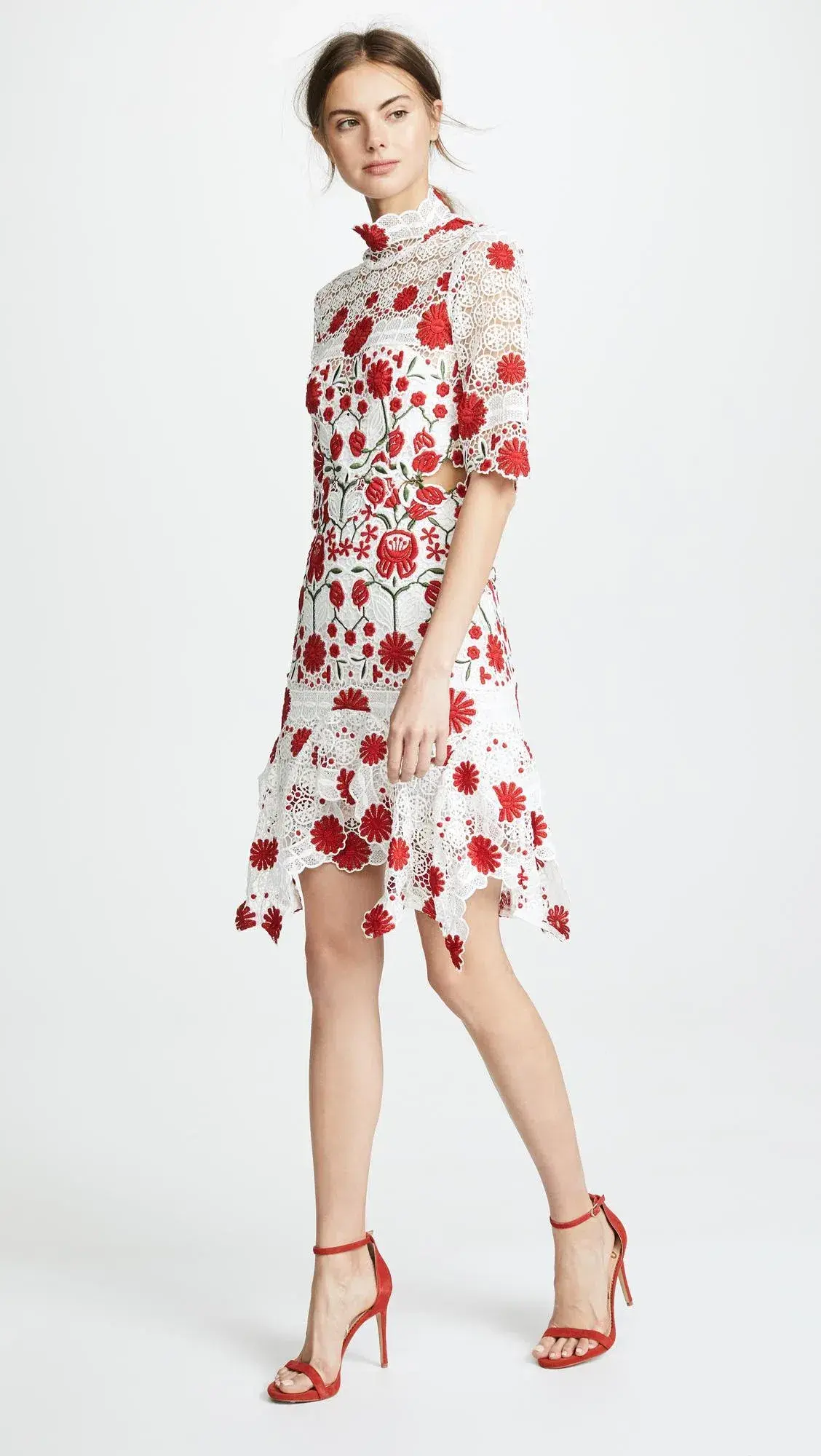 Thurley Lace English Rose Dress Print Size 8 - Image 1