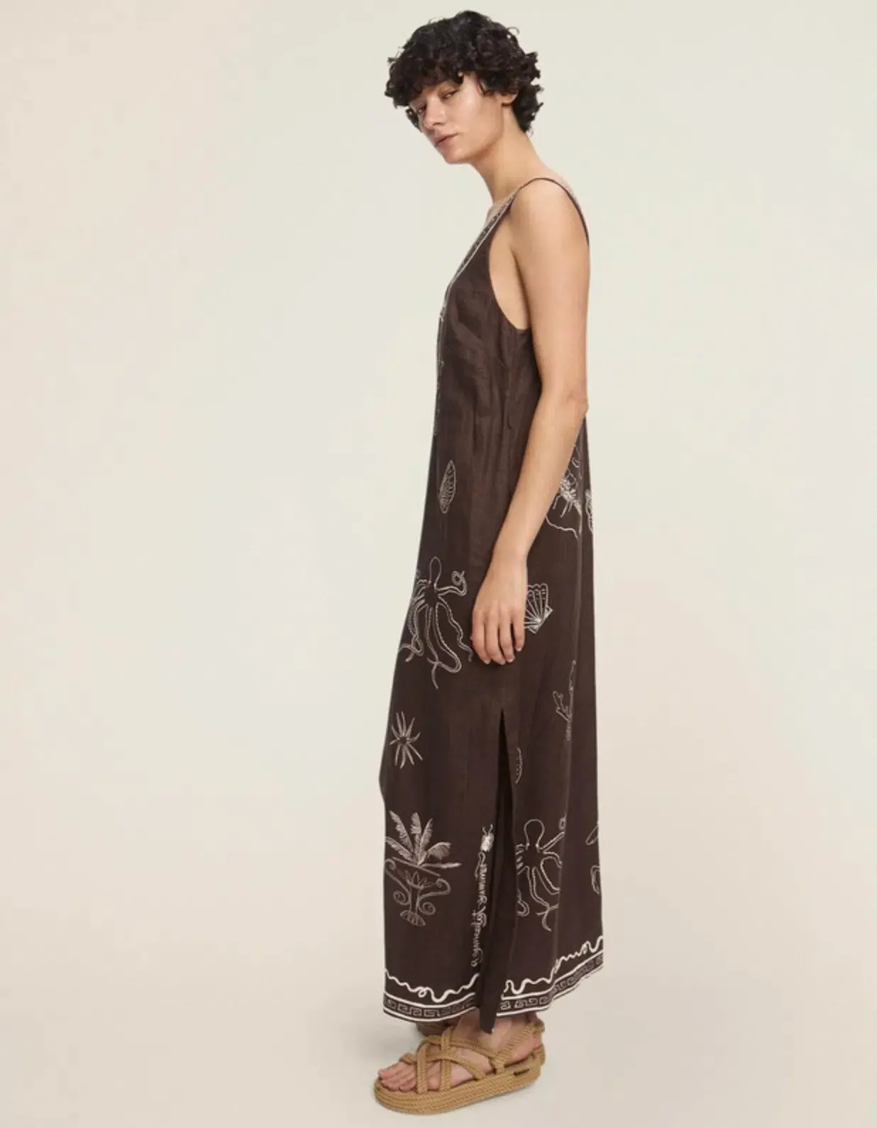 Alemais Sammy Midi Dress Brown Size 14 - Image 1