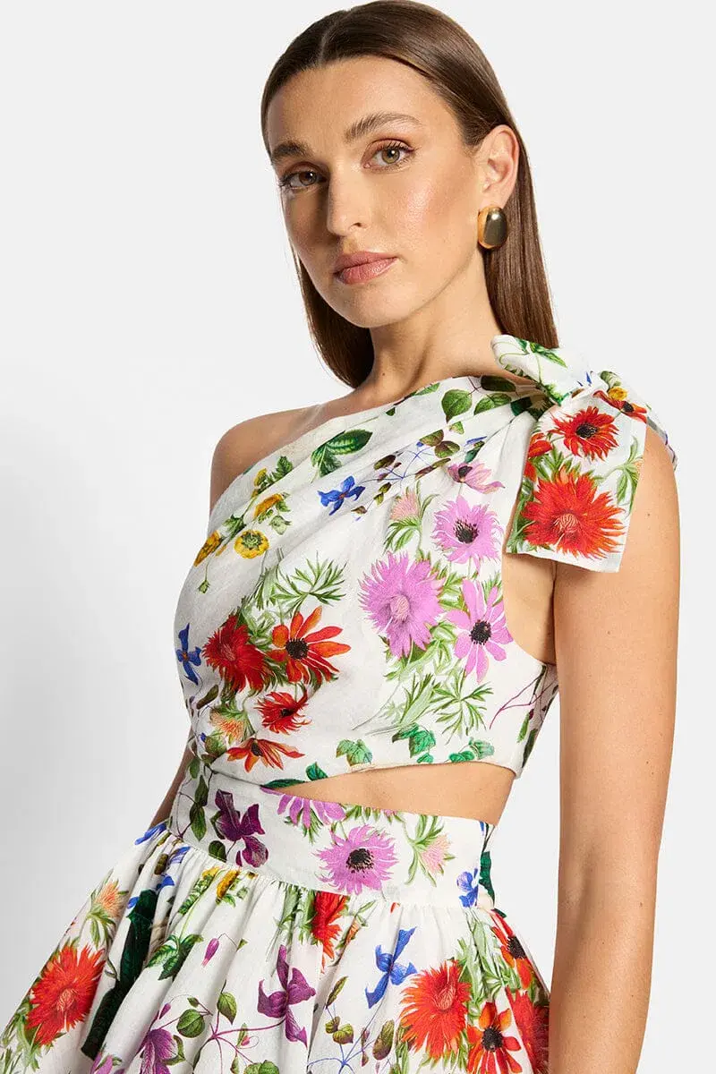 Sofia The Label Birdie One Shoulder Mini Dress Enchanted Floral Size 10 - Image 1