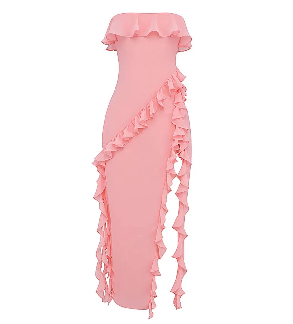 House of CB Sarina Ruffle Maxi Dress Apricot Size S / AU 8 - Image 4