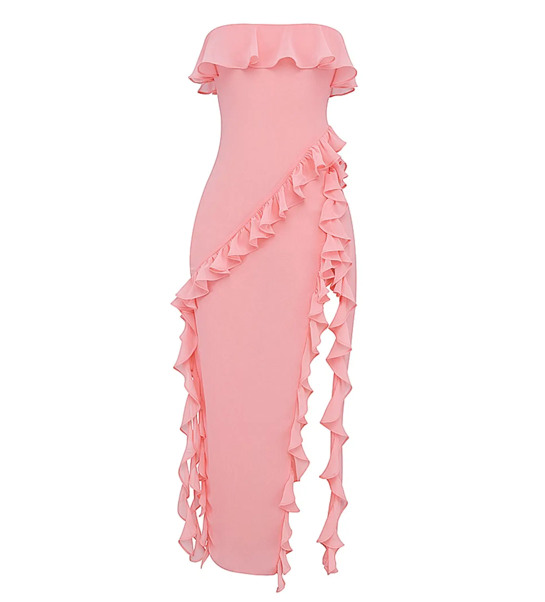 House of CB Sarina Ruffle Maxi Dress Apricot Size S / AU 8 - Image 4