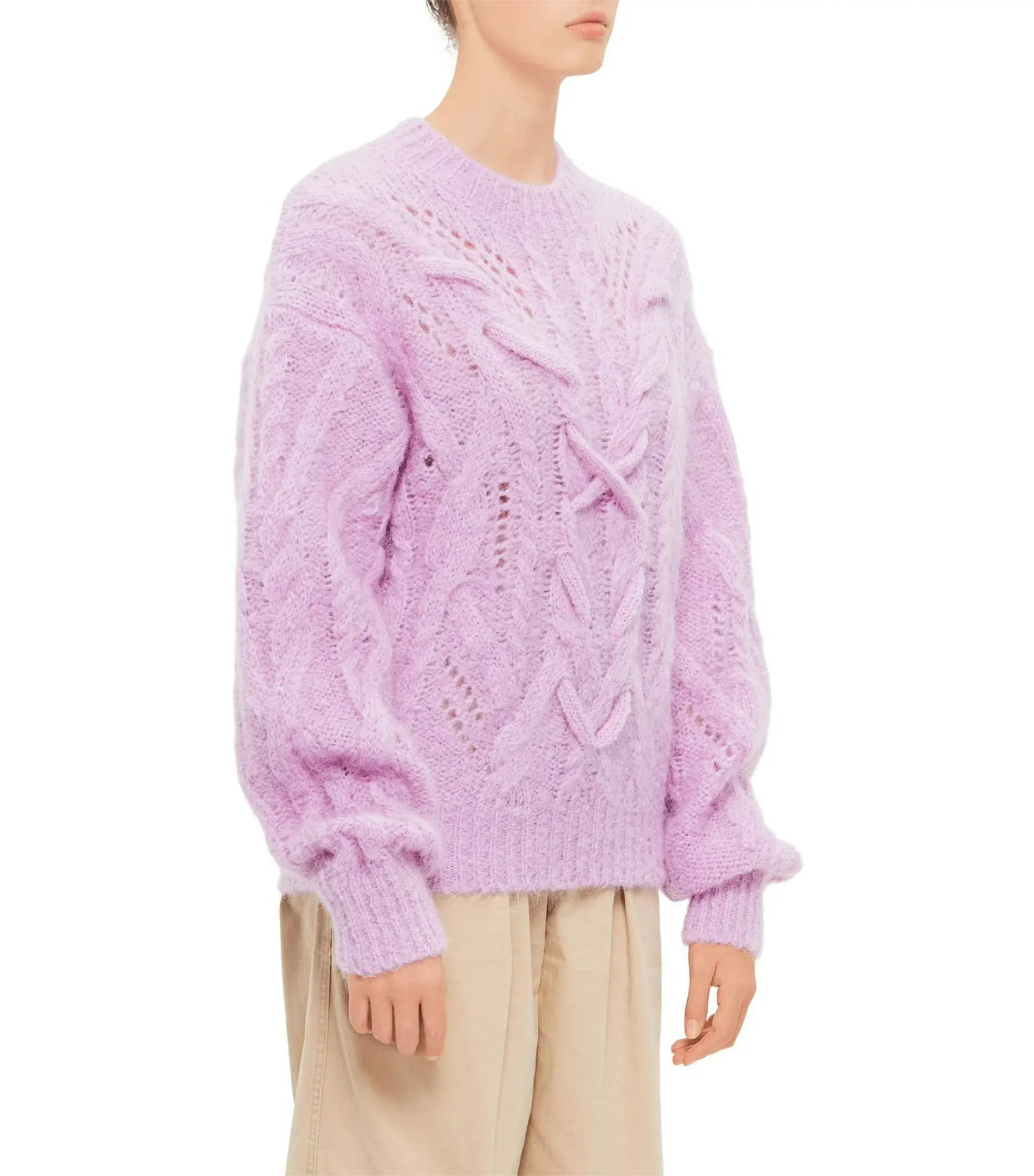Isabel Marant Eline Chunky Knit Sweater Lilac Size 10/38 - Image 3