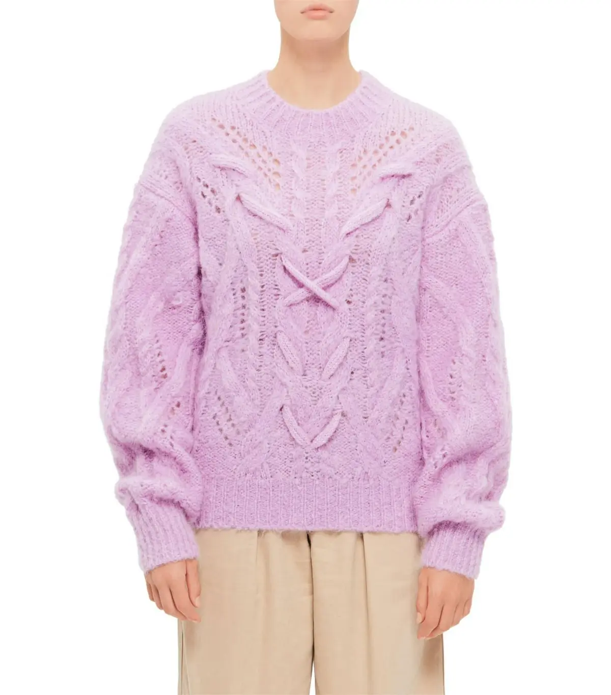 Isabel Marant Eline Chunky Knit Sweater Lilac Size 10/38 - Image 2