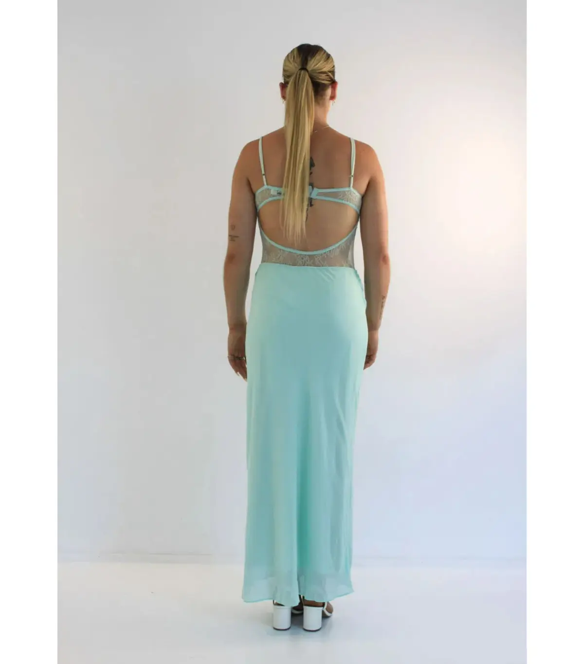 Benni Gabriel Maxi Dress Turquoise Sorbet Size AU 10 - Image 3
