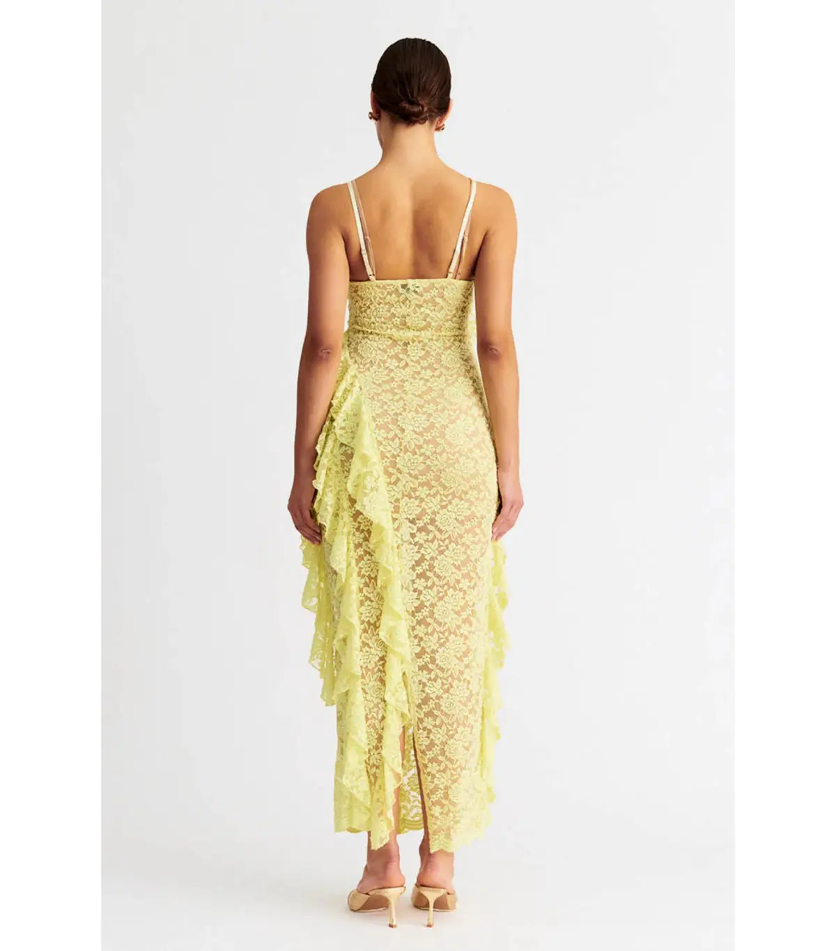 Suboo Gemma Strappy Maxi Dress Soft Lemon Size AU 8 - Image 3