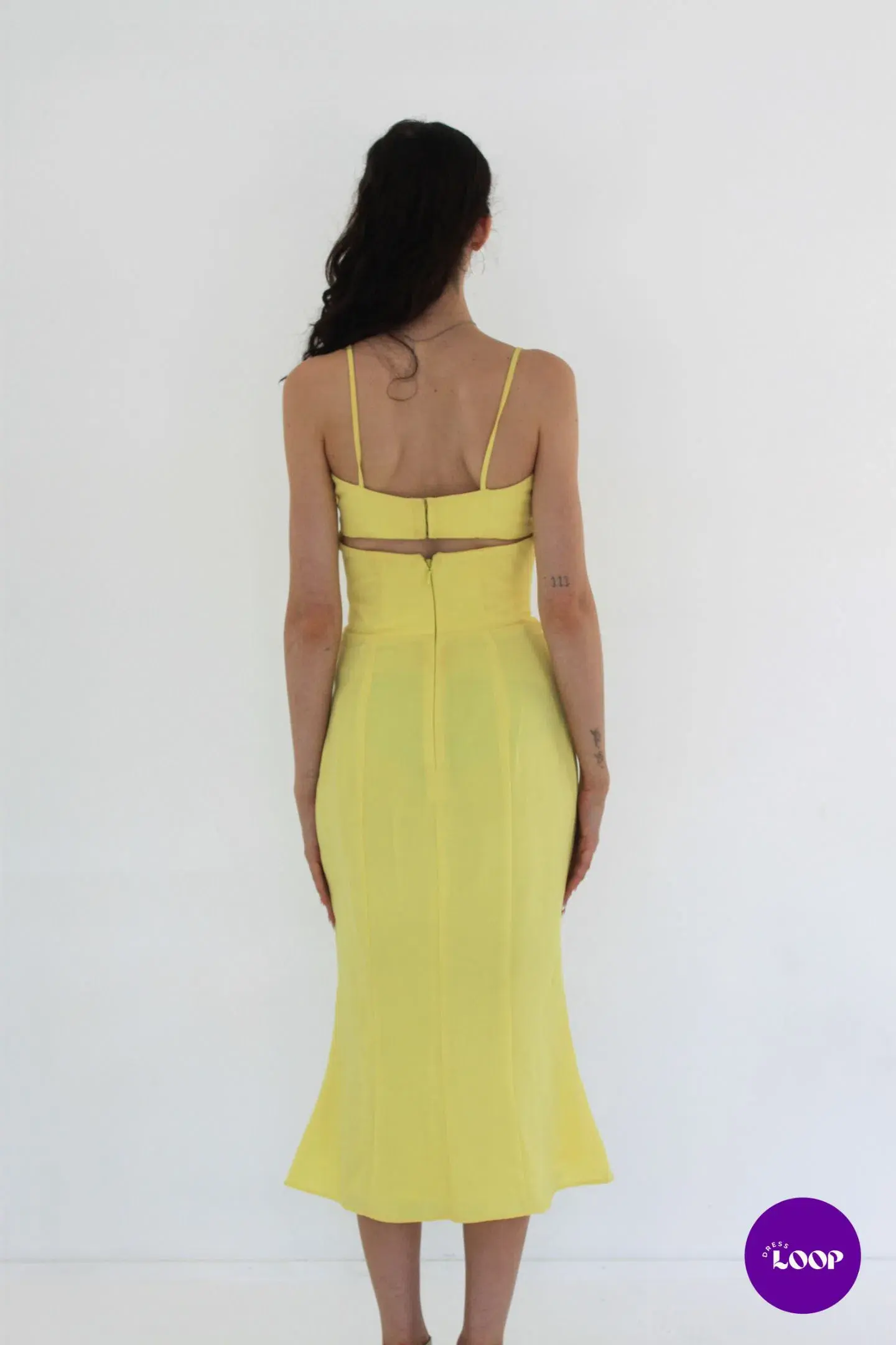 House Of Cb Soren Buttercup Cutout Midi Dress Size AU 8 - Image 3