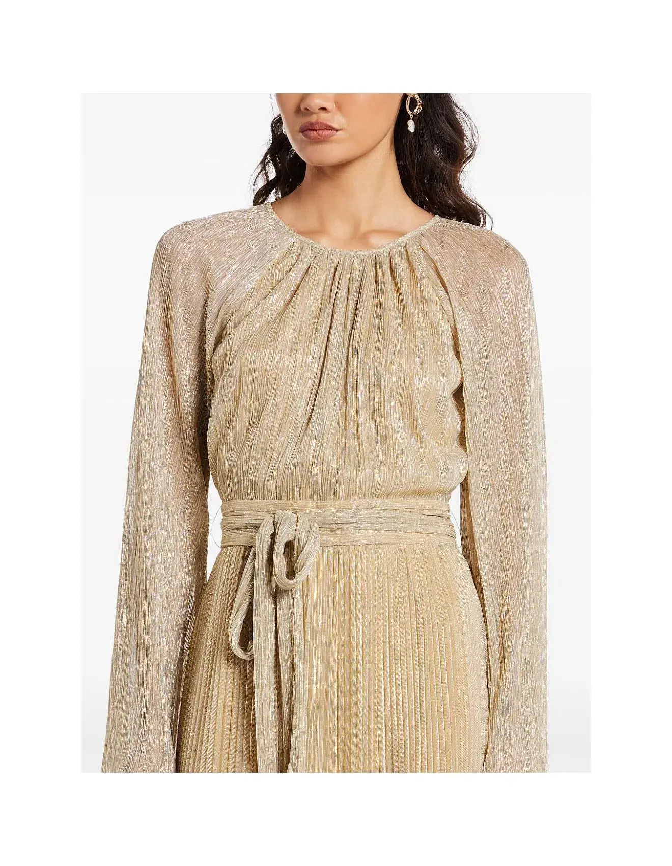 Simkhai Long Sleeve Belted Maxi Gown Gold Size US 8 / AU 12 - Image 2