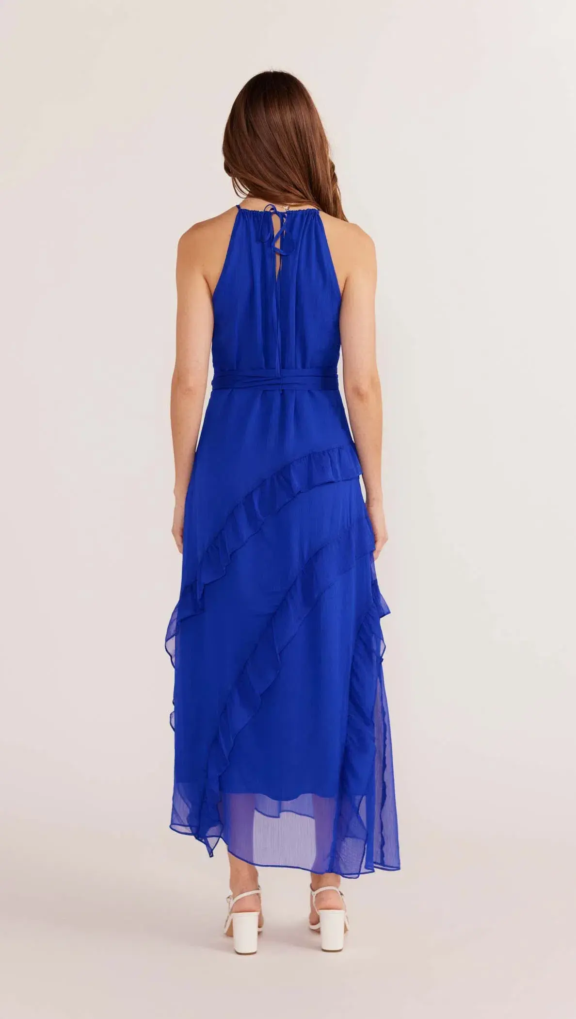Minkpink Marina Frill Maxi Dress Blue Size XS / Size AU 6 - Image 3