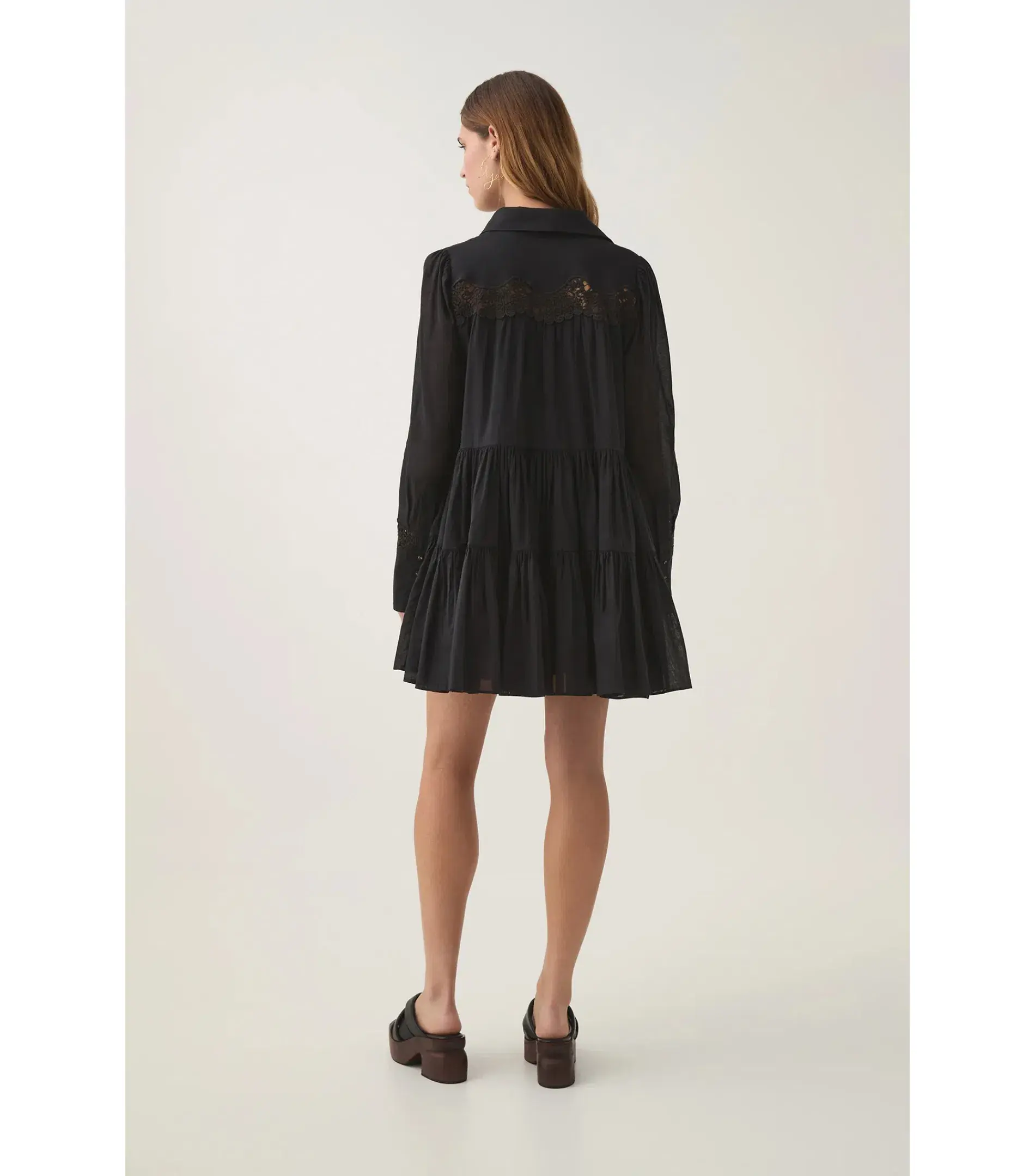 Aje Charmer Lace Trim Mini Dress Black Size AU 6 - Image 4