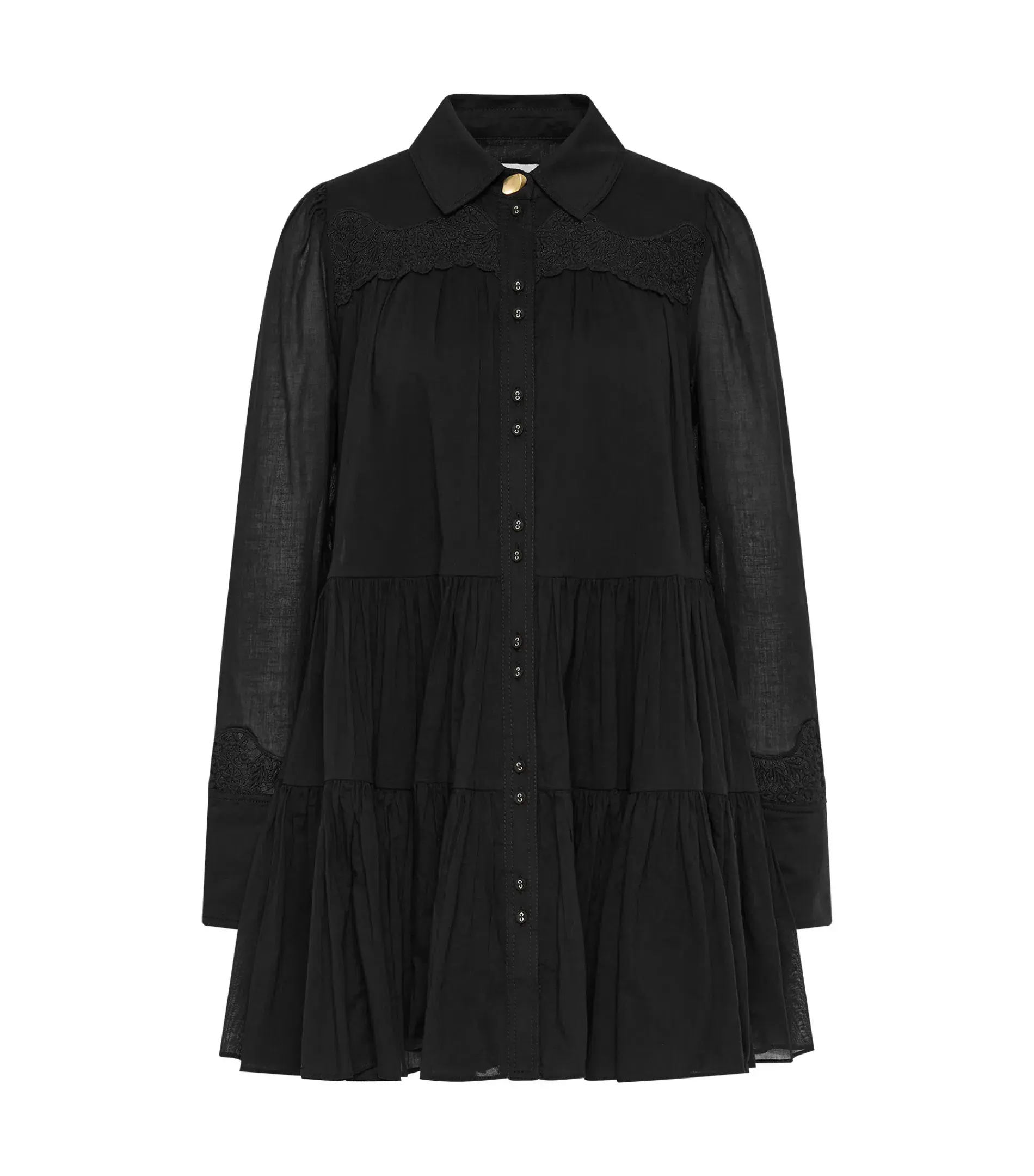 Aje Charmer Lace Trim Mini Dress Black Size AU 6 - Image 5