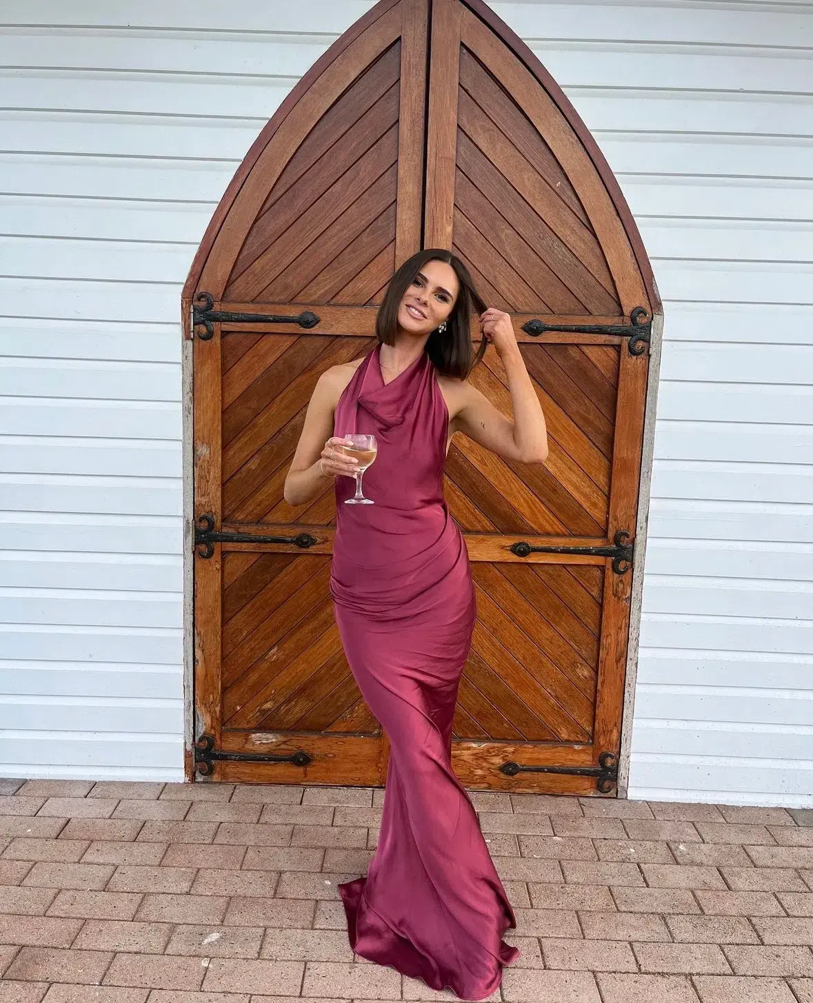 Arcina Ori Gaia Dress Burgundy Rich Plum Hue Size S / AU 8 - Image 1