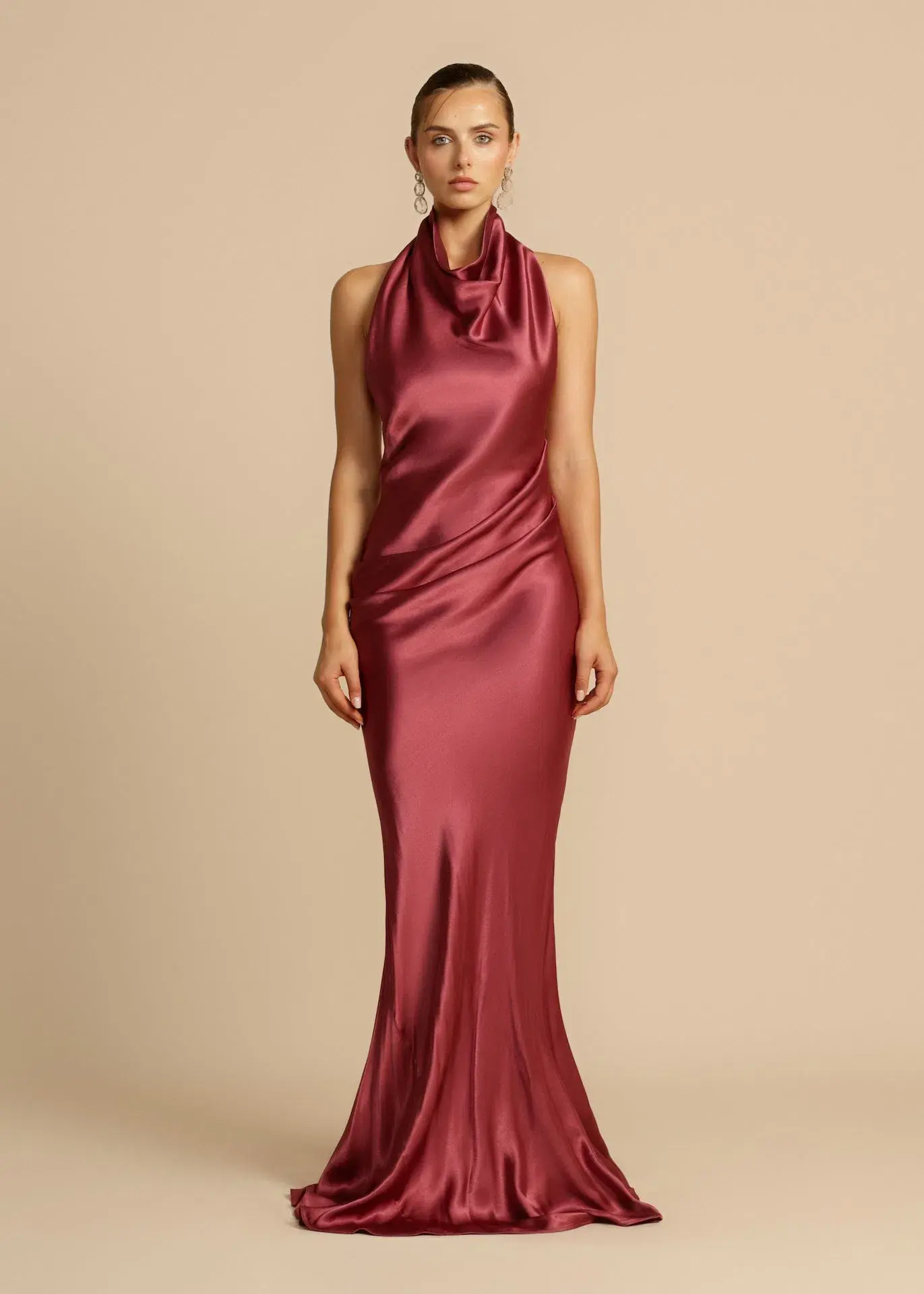 Arcina Ori Gaia Dress Burgundy Rich Plum Hue Size S / AU 8 - Image 2