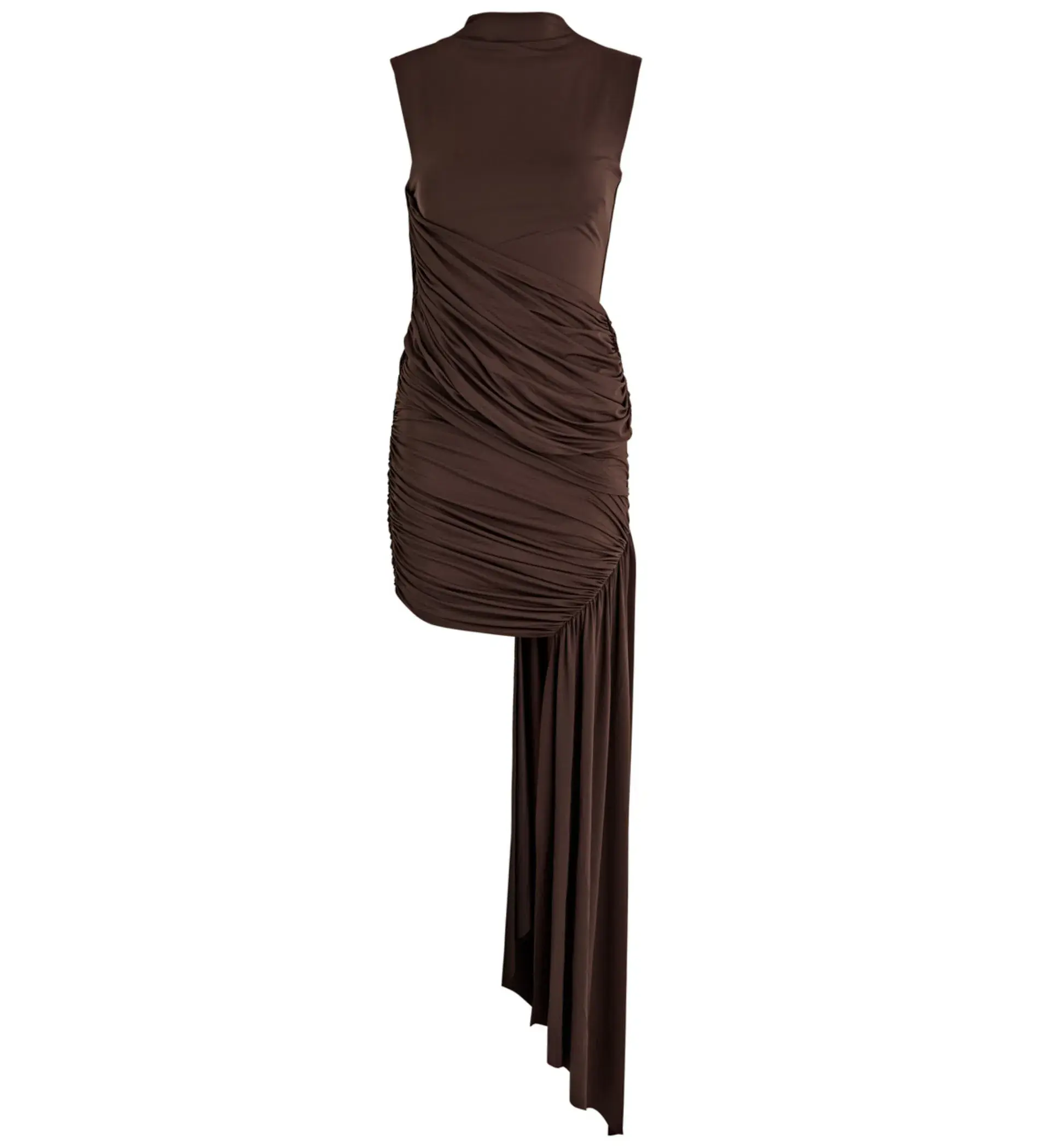 De La Vali Ravenna Mini Dress Chocolate Brown Jersey Size 10 - Image 4