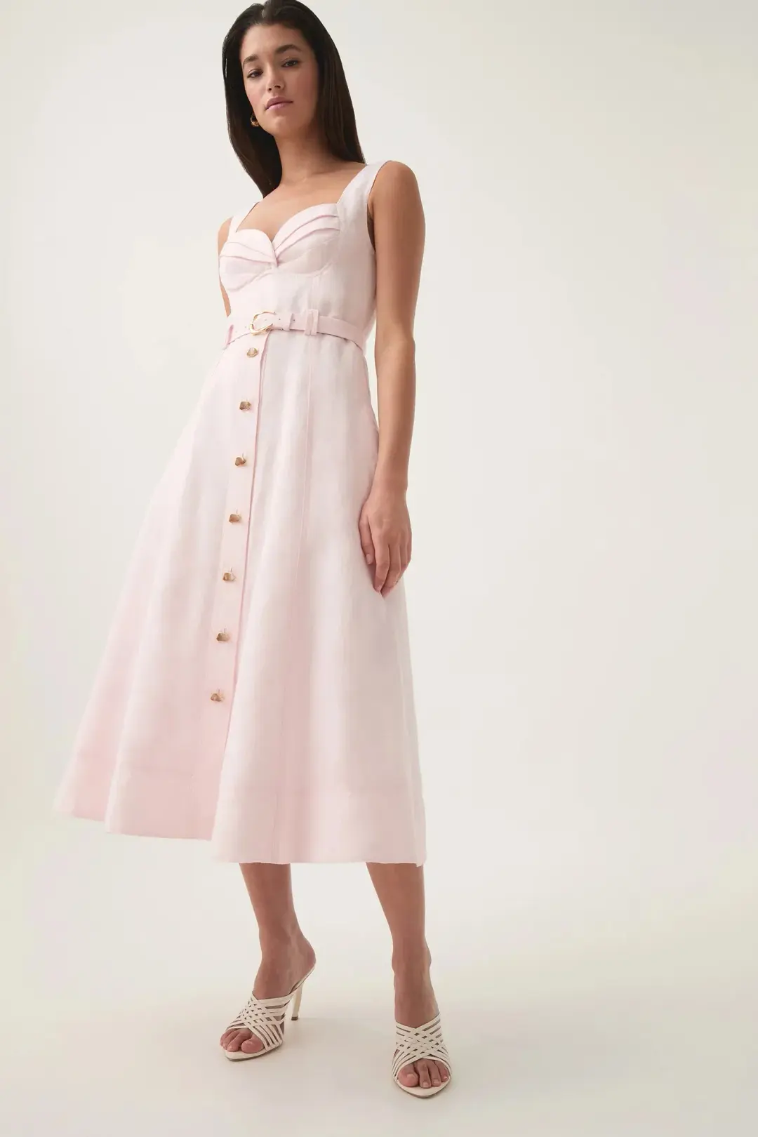 Aje Primary Belted Midi Blush AU Size 8 for rent on The Volte - main image