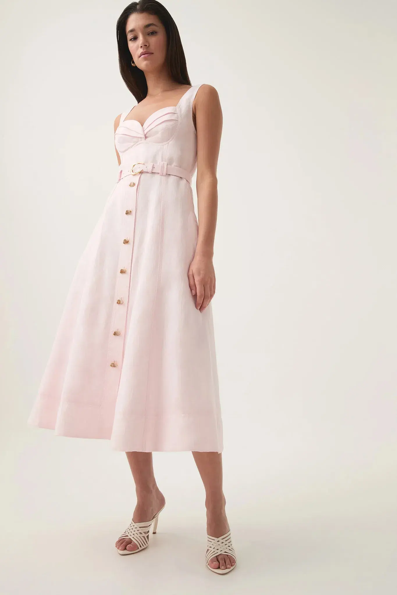 Aje Primary Belted Midi Blush AU Size 8 - Image 4