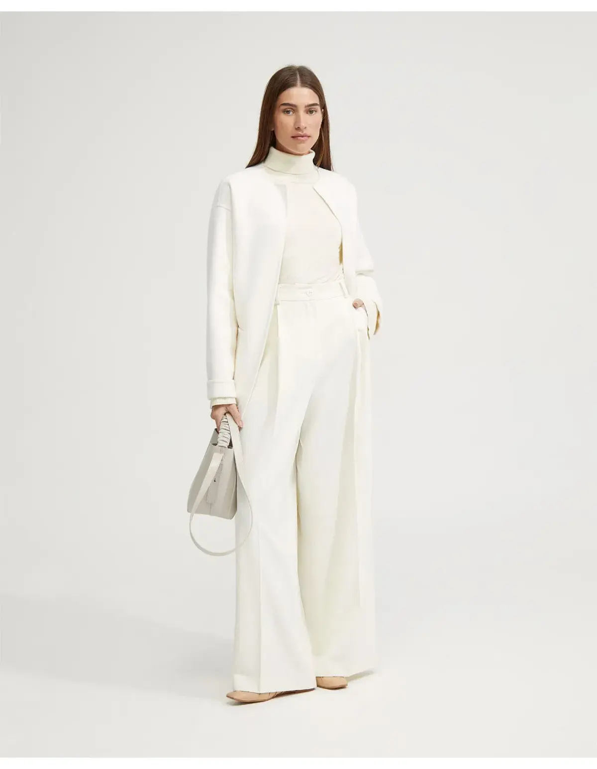 Oxford Sabine Wool Rich Unlined Coat White Size M / Size AU 12 - Image 1