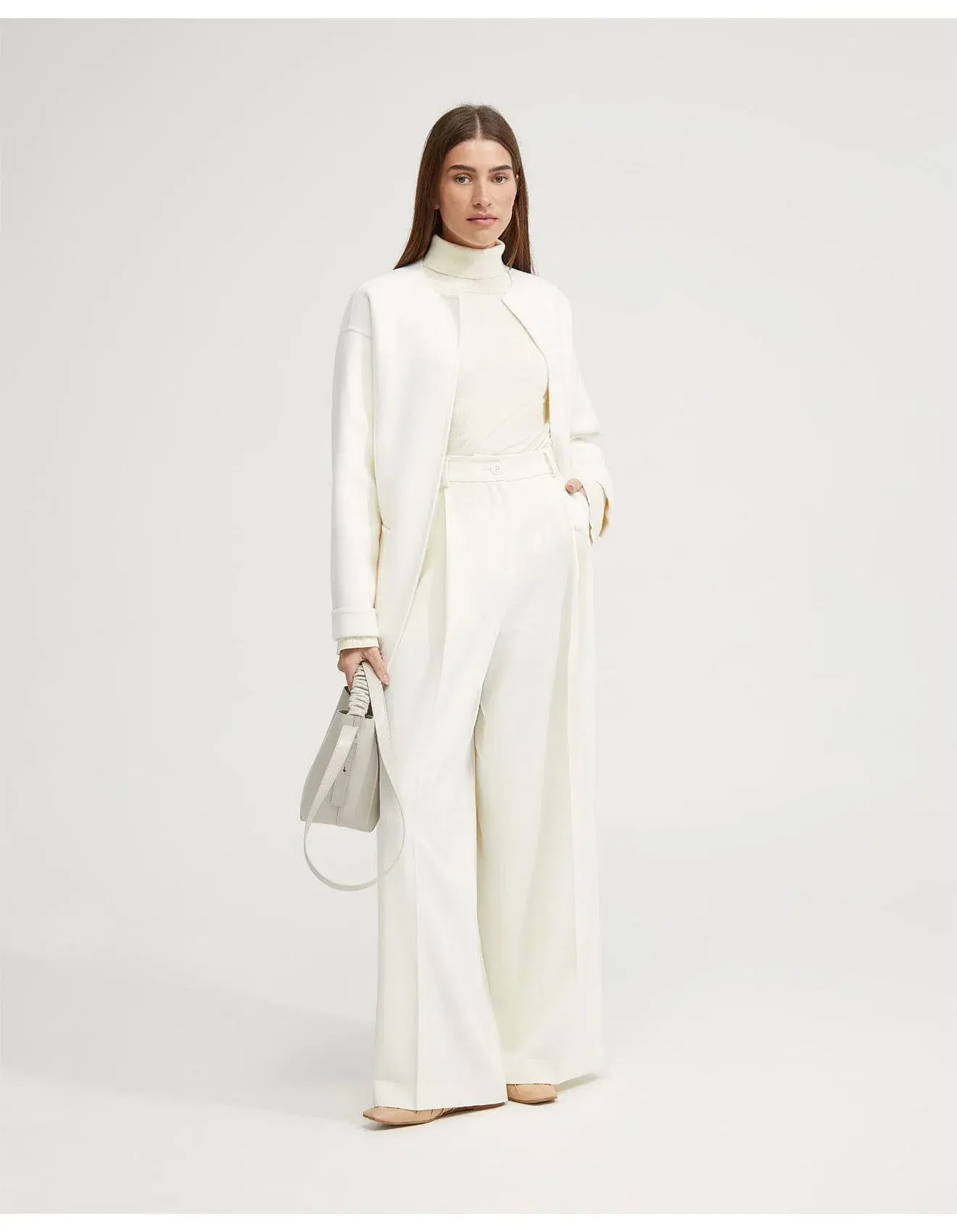 Oxford Sabine Wool Rich Unlined Coat White Size M / Size AU 12 - Image 1