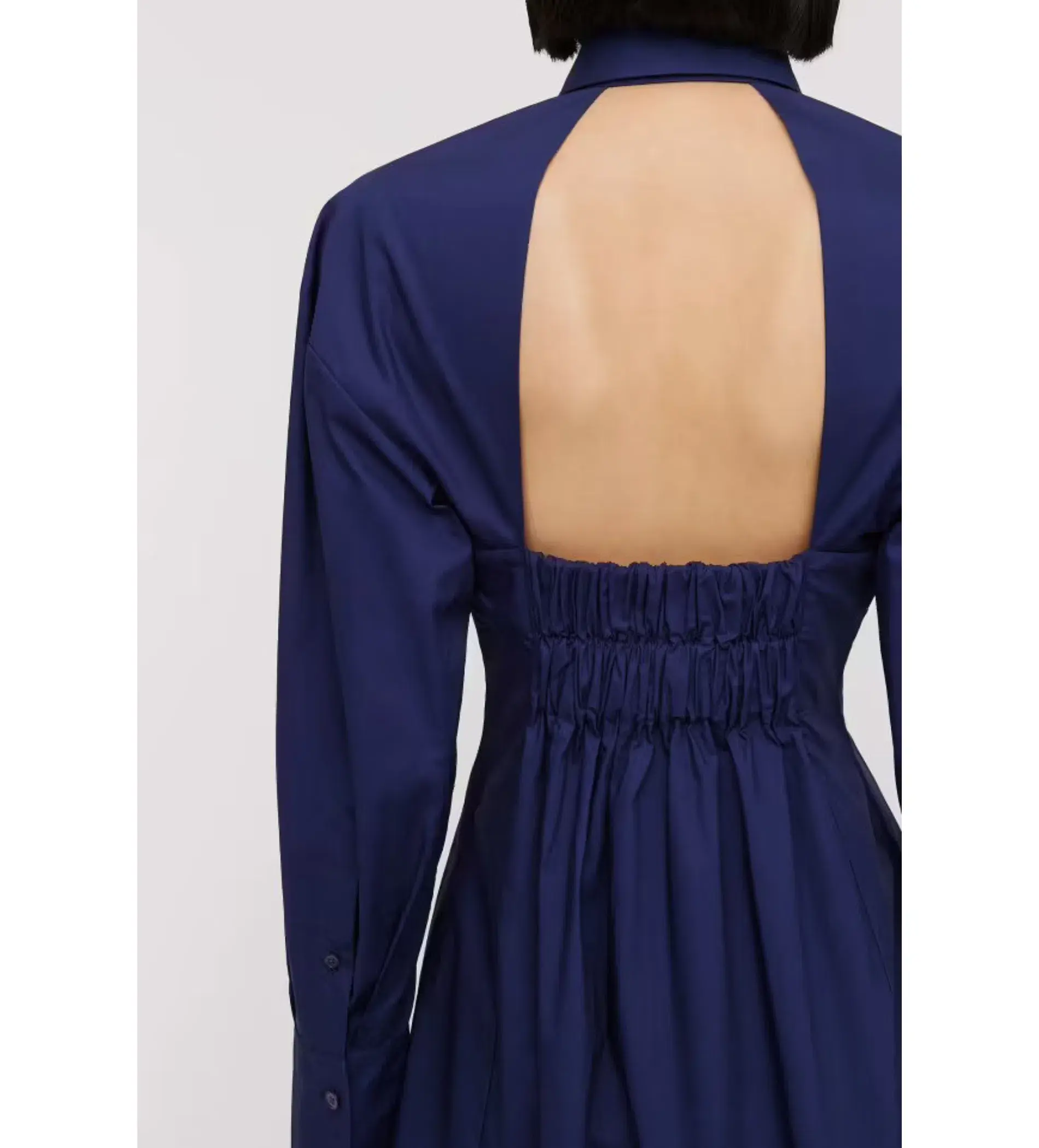 Scanlan Theodore Parachute Cut Out Shirt Midi Dress Navy Size AU 10 - Image 4