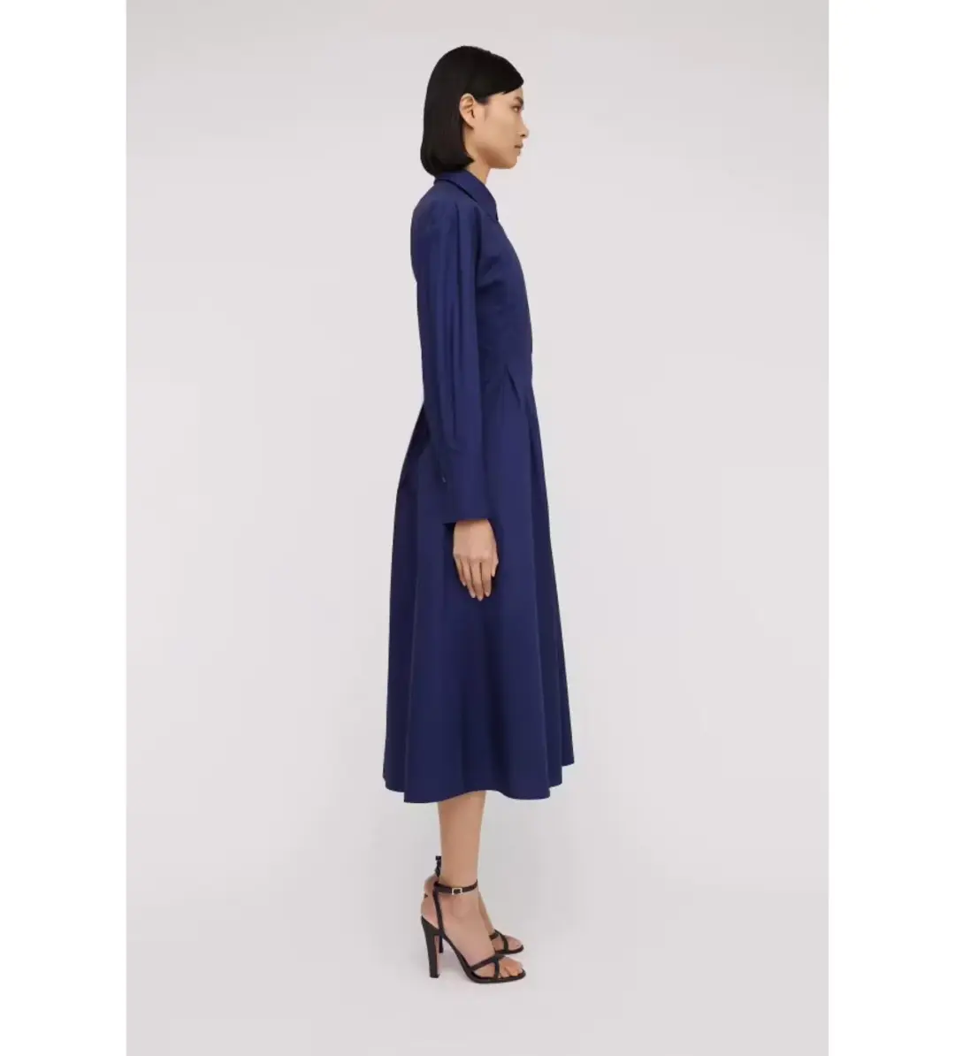Scanlan Theodore Parachute Cut Out Shirt Midi Dress Navy Size AU 10 for rent on The Volte - main image