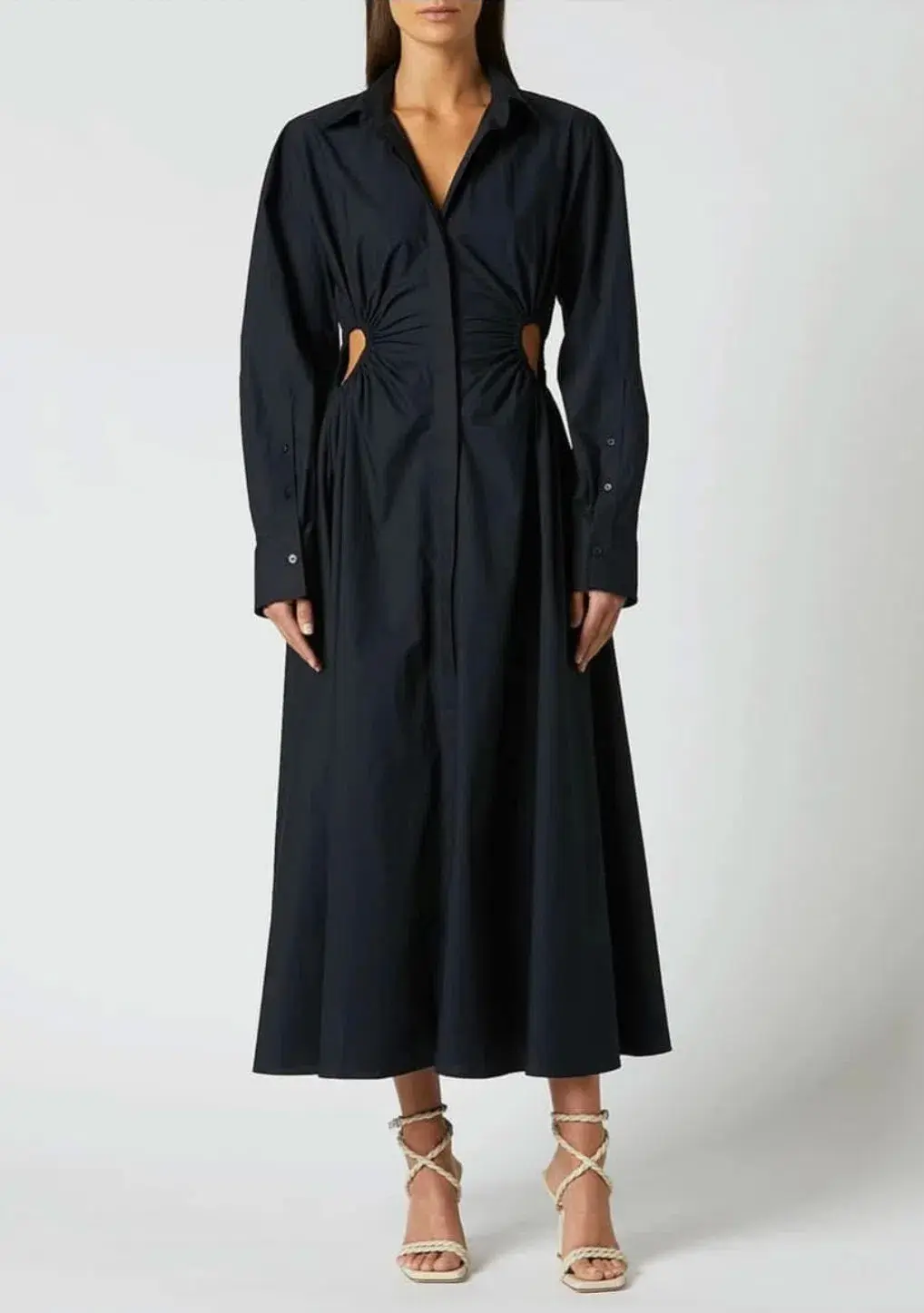 Scanlan Theodore Cotton Cut Out Dress in Navy Size 10 for rent on The Volte - main image