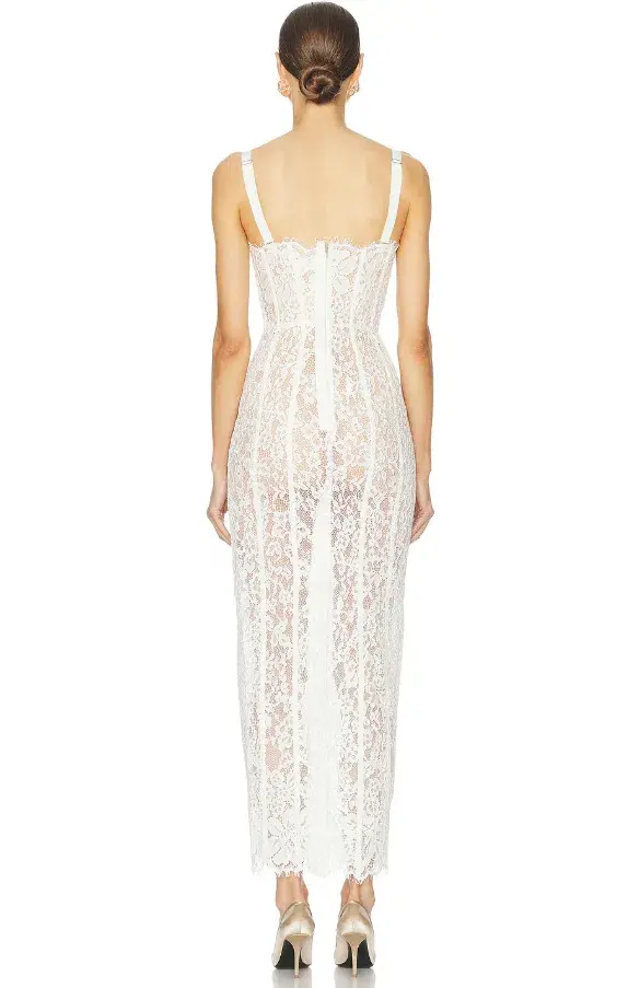 Helsa Lace Column Dress White Size 8/XS - Image 2