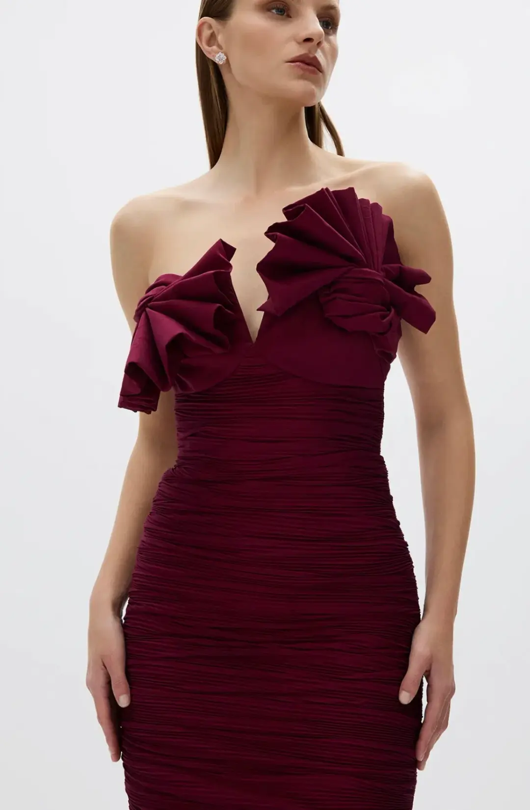 Rachel Gilbert Jensen Burgundy Dress Size AU 12 for rent on The Volte - main image