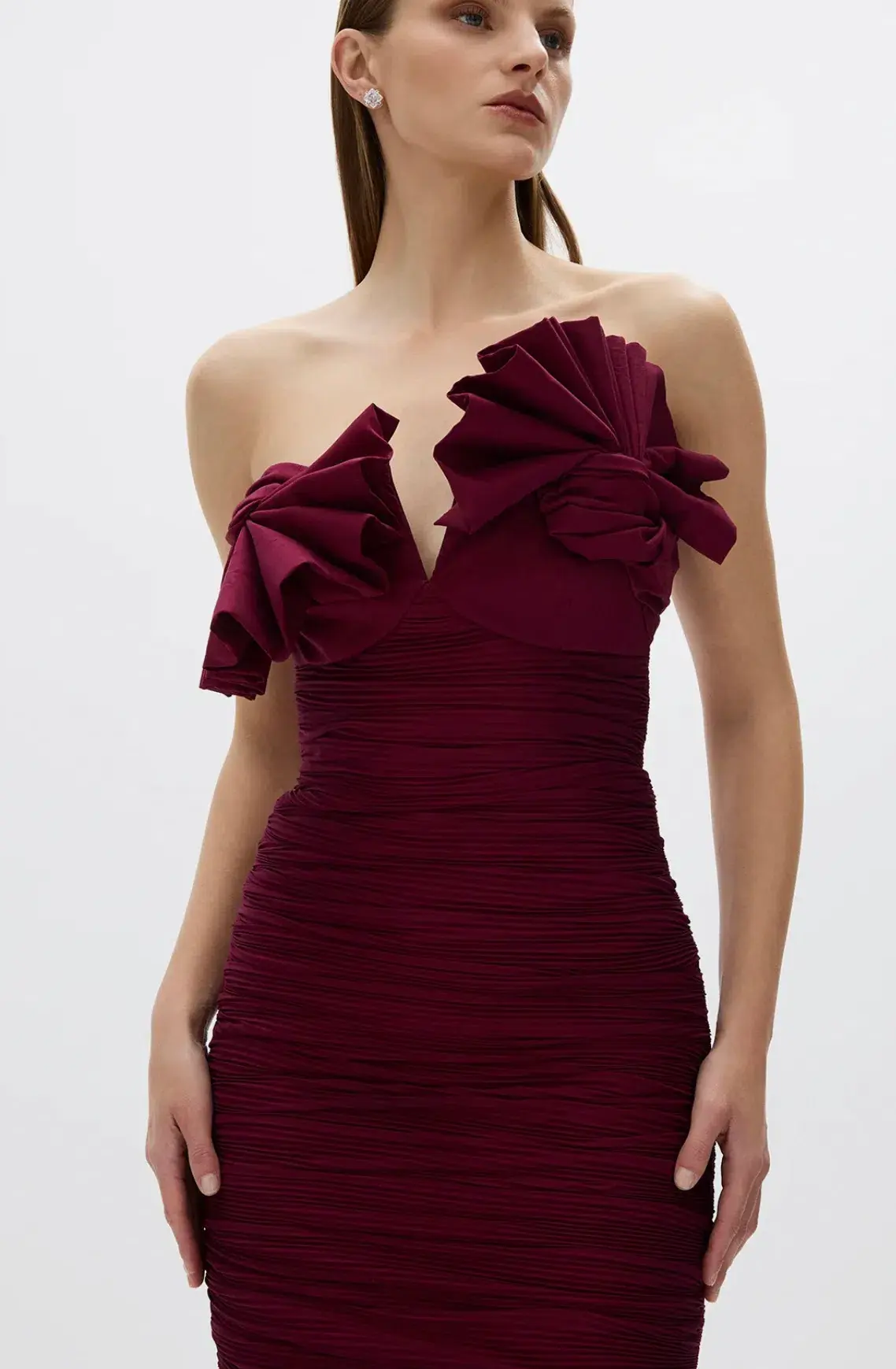 Rachel Gilbert Jensen Burgundy Dress Size AU 12 - Image 3